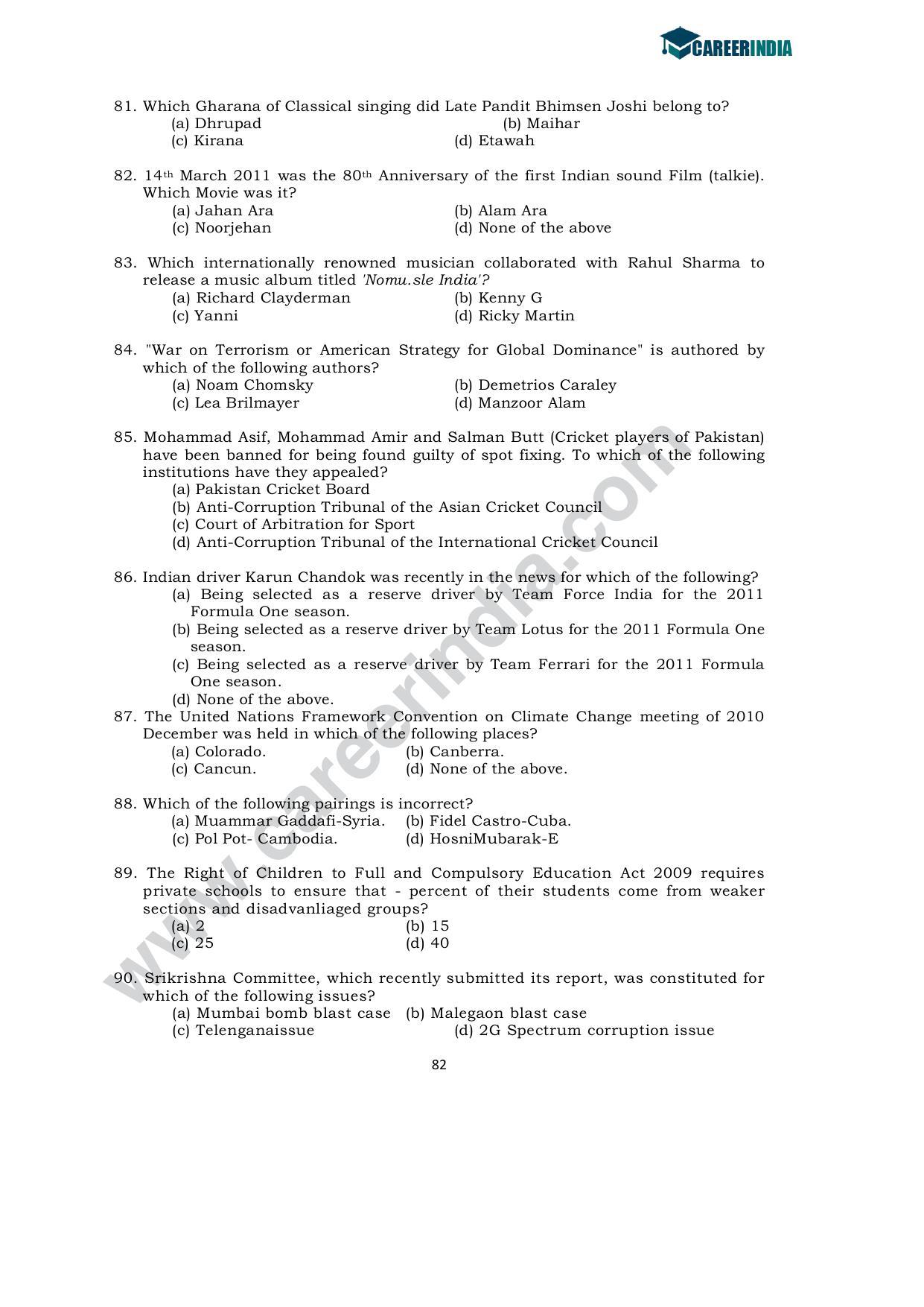 CLAT 2011 UG Sample Question Paper - Page 15