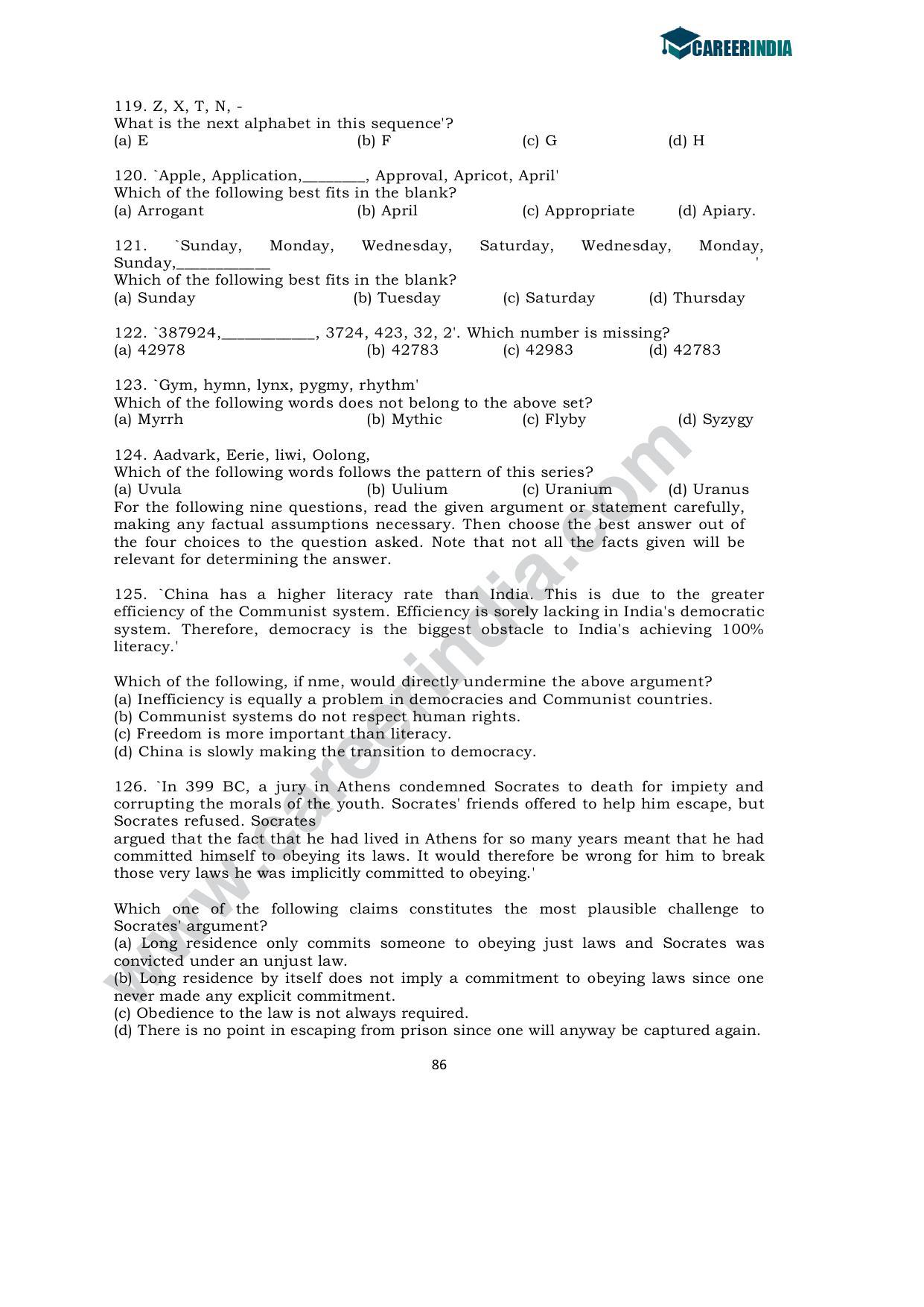 CLAT 2011 UG Sample Question Paper - Page 19