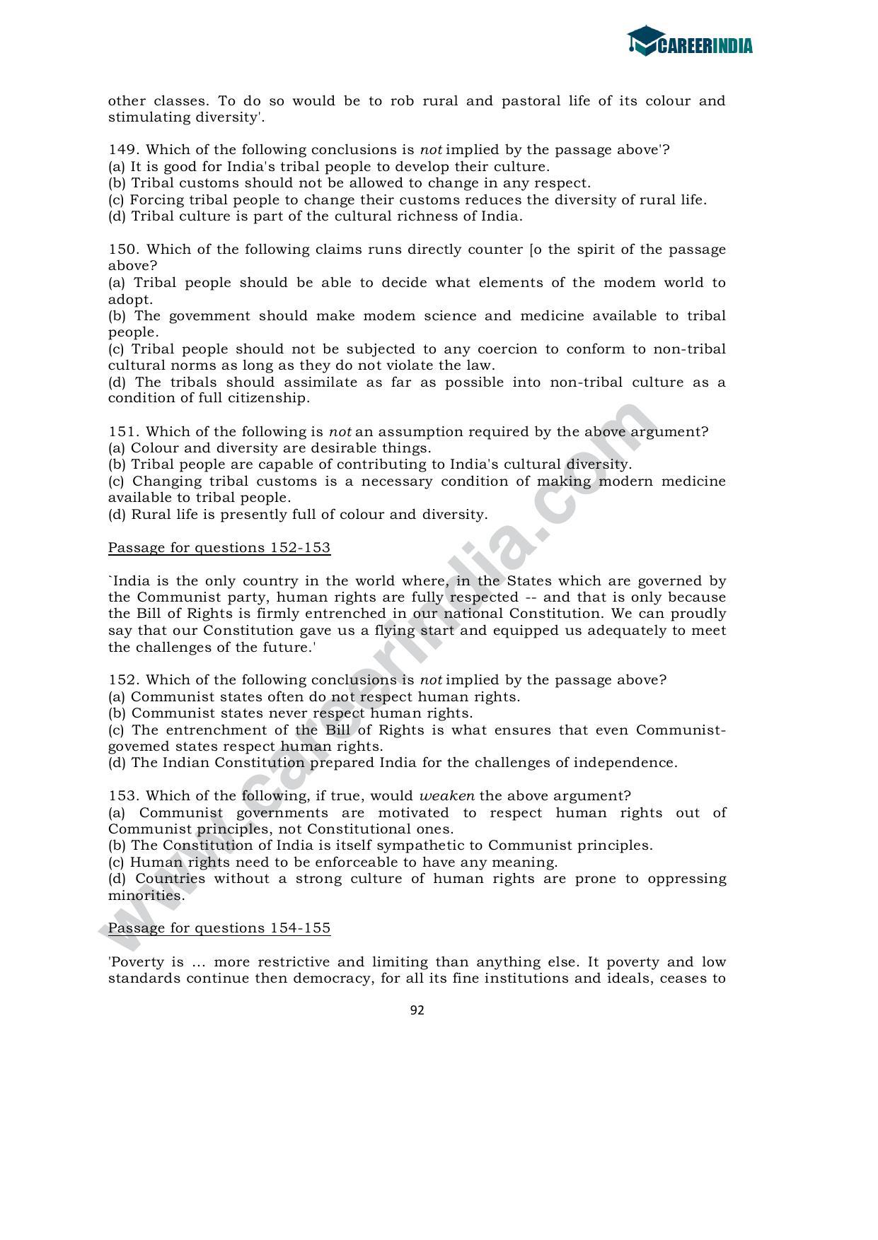 CLAT 2011 UG Sample Question Paper - Page 25