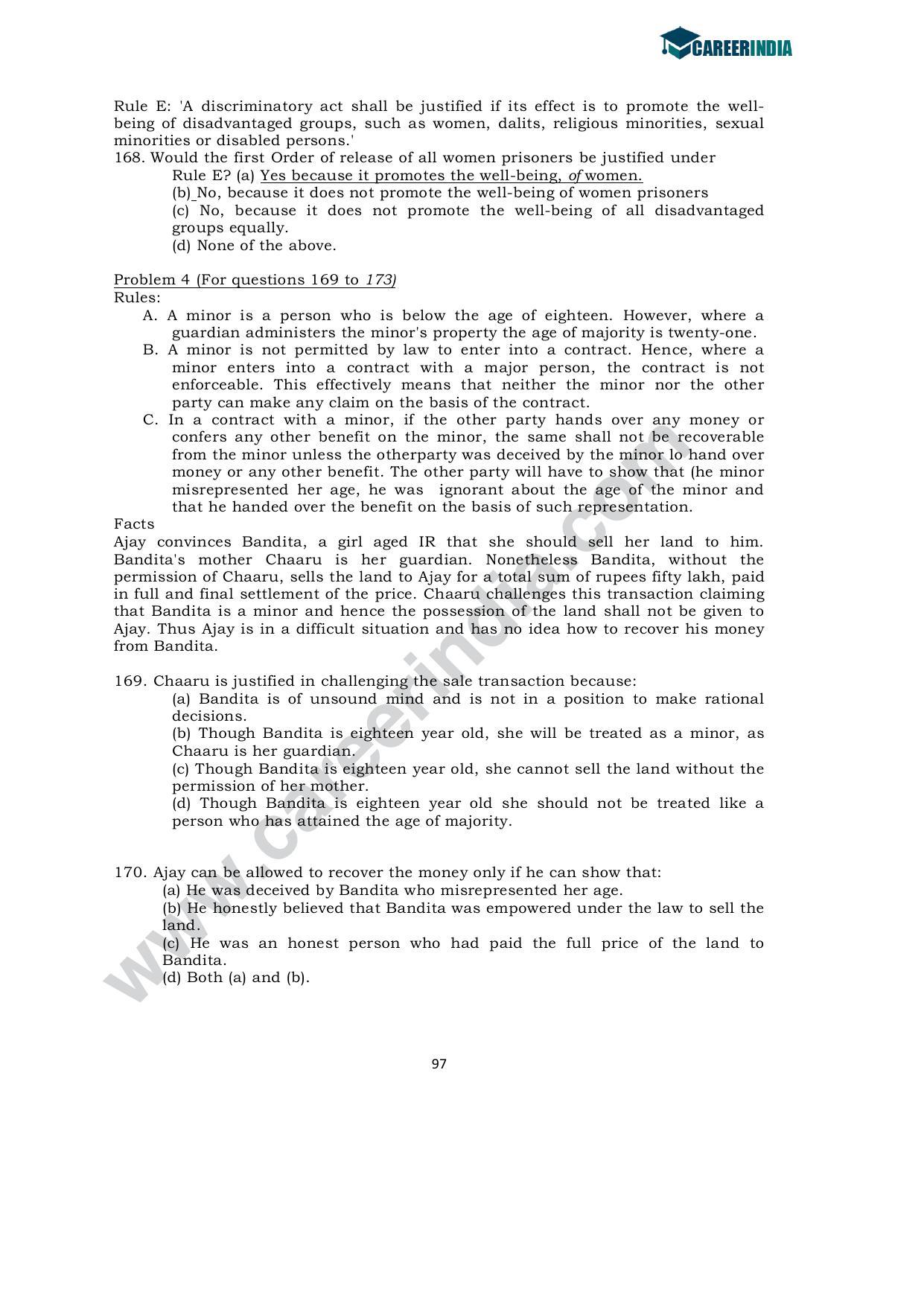 CLAT 2011 UG Sample Question Paper - Page 30