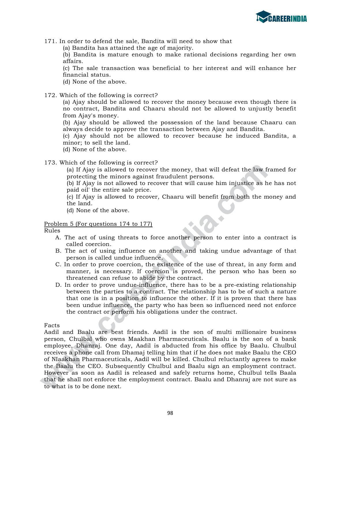 CLAT 2011 UG Sample Question Paper - Page 31