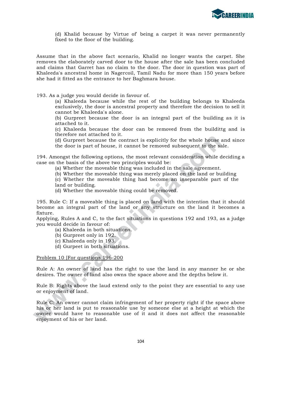 CLAT 2011 UG Sample Question Paper - Page 37