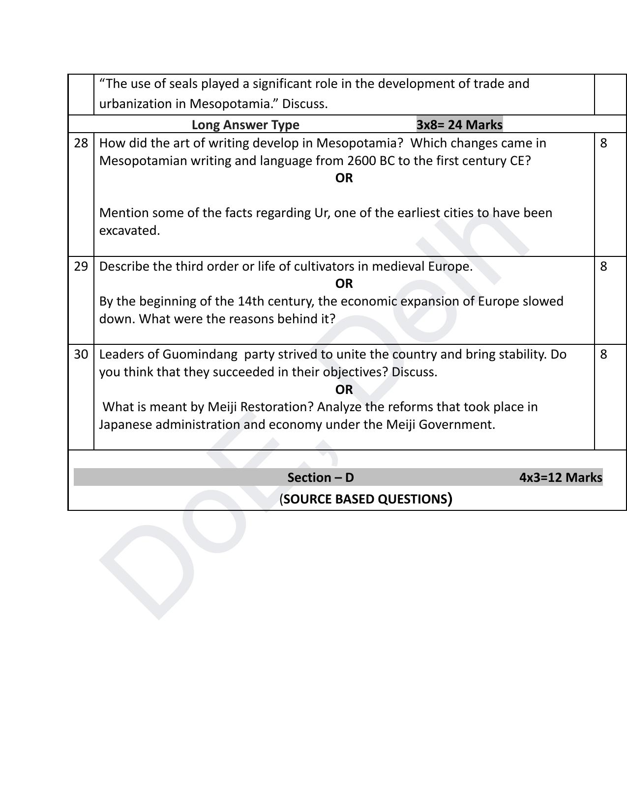 Edudel Class 11 History (English) Practice Papers-2 (2023-24) - Page 7