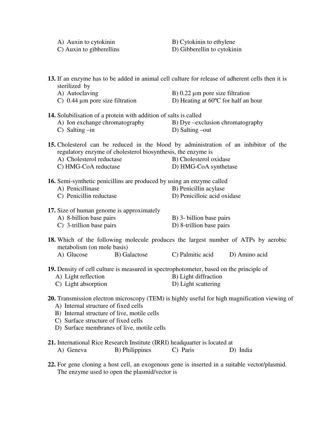 PU MPET Biotechnology Engineering 2018 Question Papers - Page 2