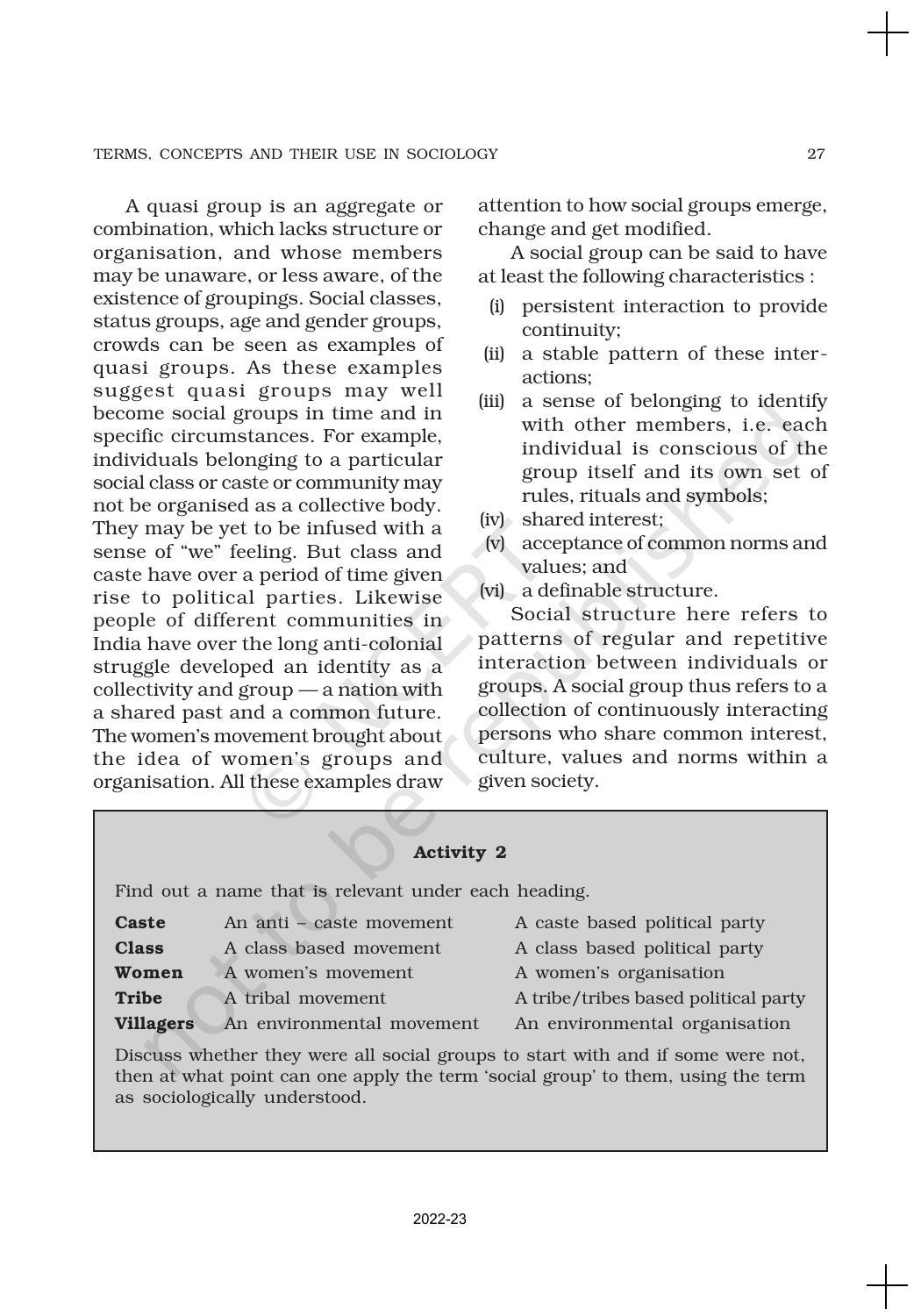 NCERT Book for Class 11 Sociology (Part-I) Chapter 2 Terms, Concepts and Their Use in Sociology - Page 4