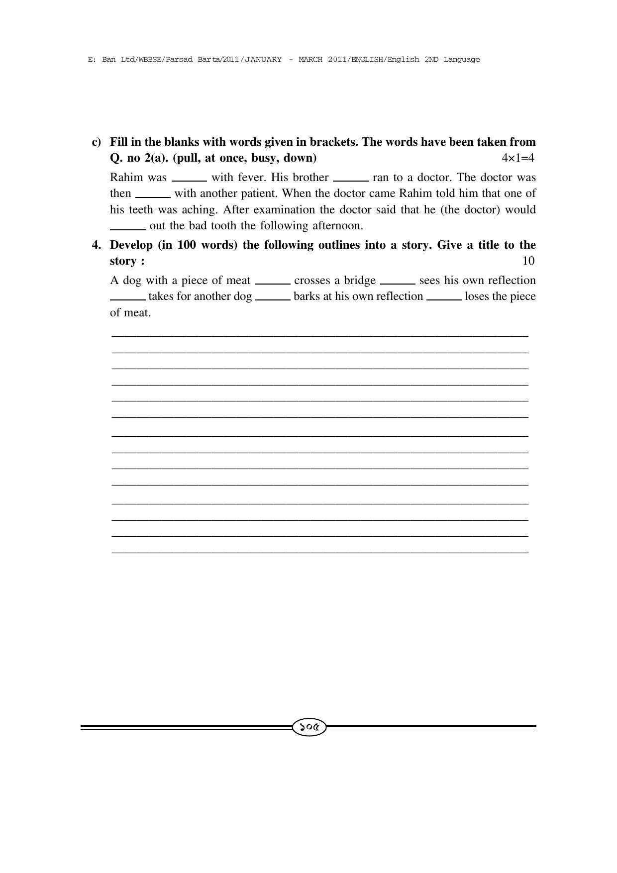 WBBSE Class X Syllabus Class X (English 2nd Language) - Page 6