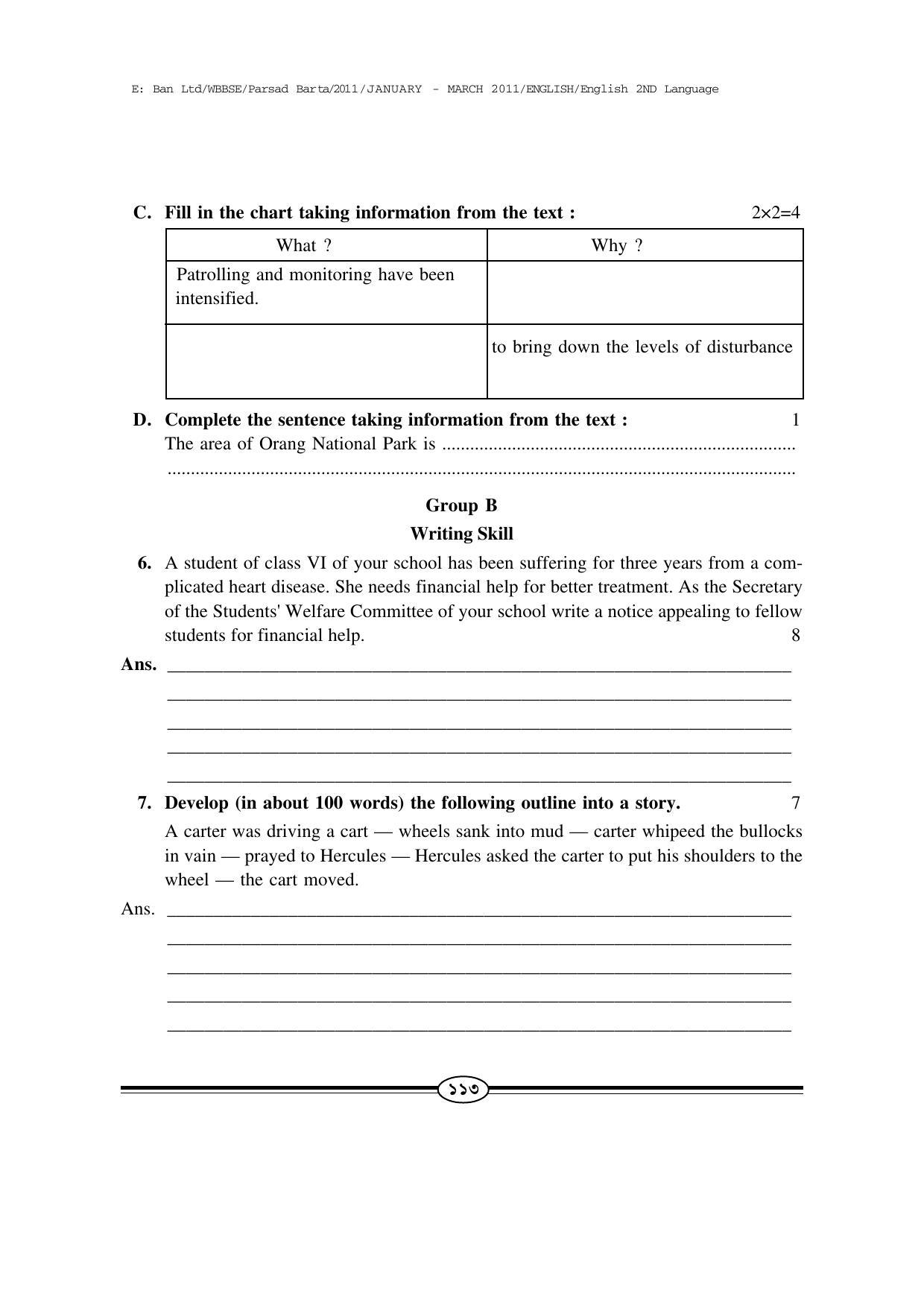 WBBSE Class X Syllabus Class X (English 2nd Language) - Page 14