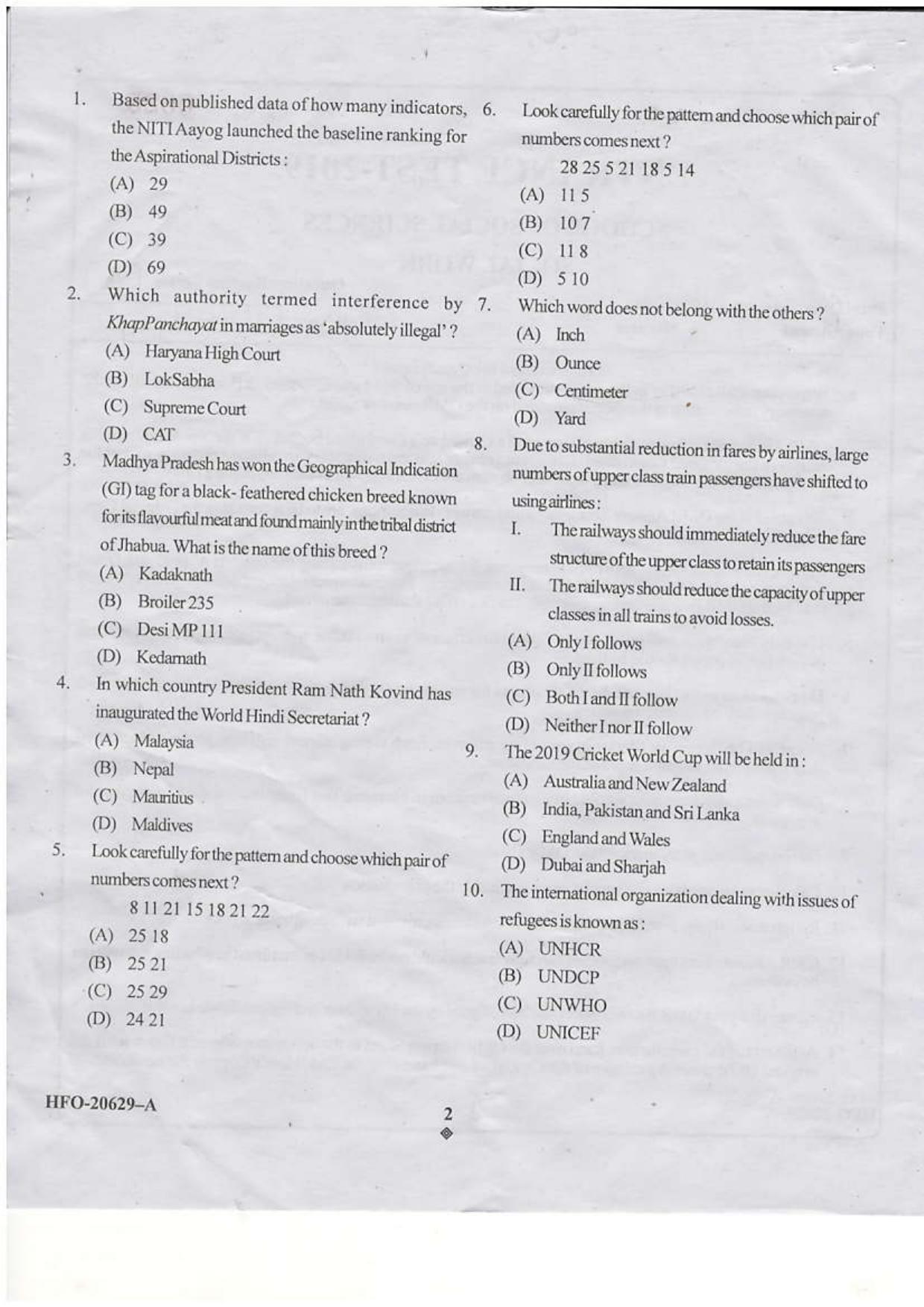 KUET 2023 M.A. Social Work Question Paper - Page 31