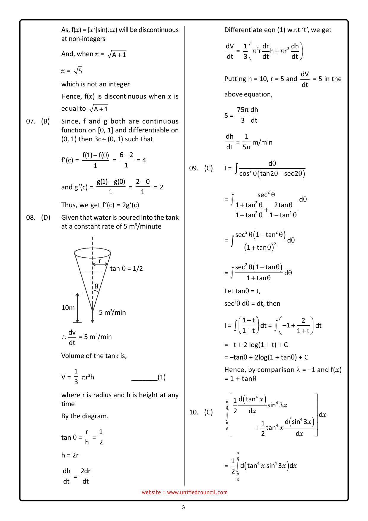 NSTSE 2023 Class 12 PCM Answer Key (Paper Code 487) - Page 3