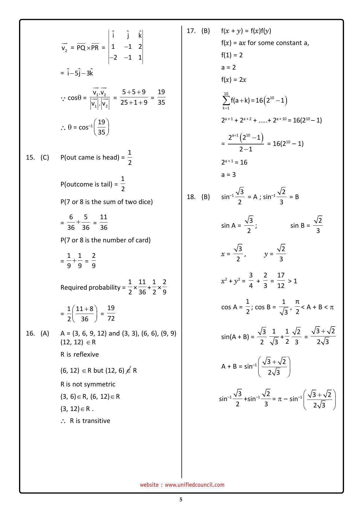 NSTSE 2023 Class 12 PCM Answer Key (Paper Code 487) - Page 5