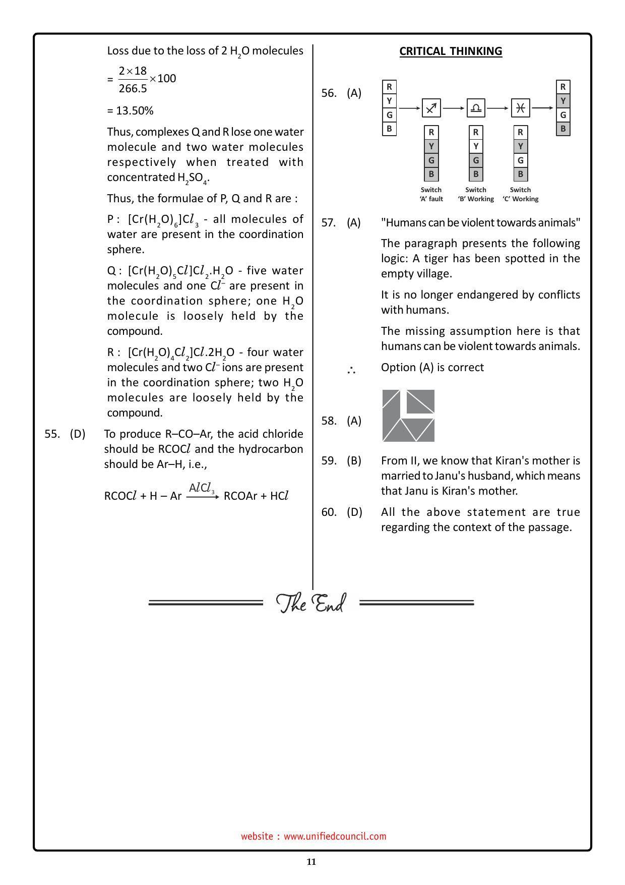 NSTSE 2023 Class 12 PCM Answer Key (Paper Code 487) - Page 11