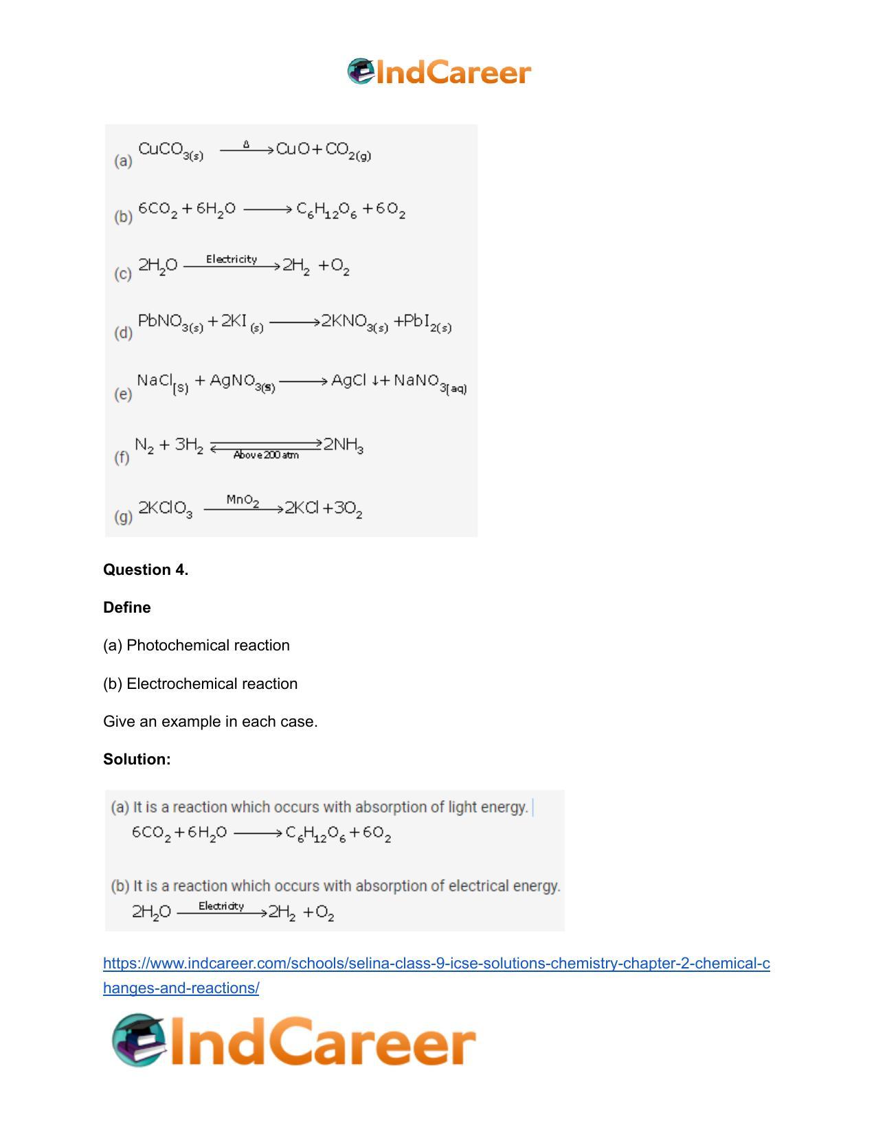 Selina Class 9 ICSE Solutions Chemistry : Chapter 2- Chemical Changes and Reactions - Page 4