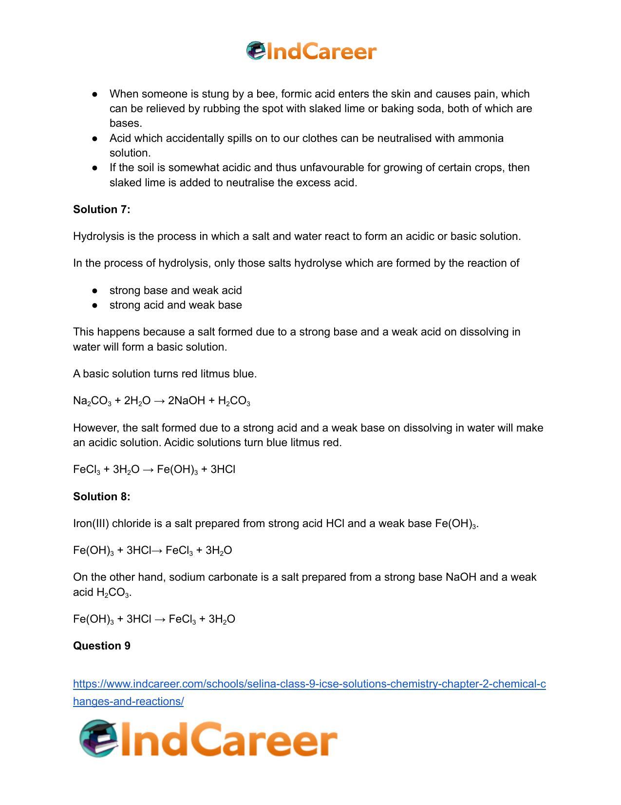 Selina Class 9 ICSE Solutions Chemistry : Chapter 2- Chemical Changes and Reactions - Page 10