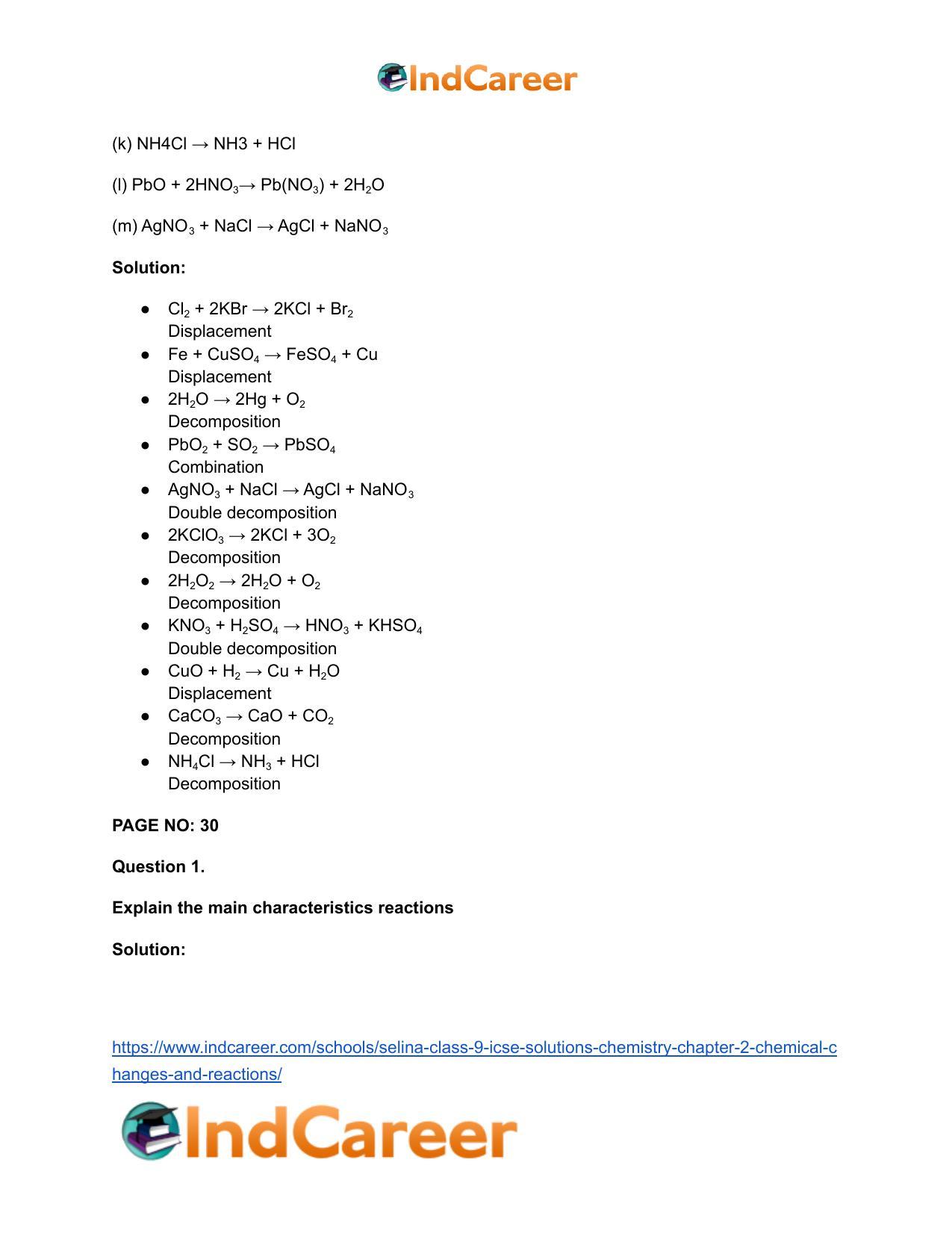 Selina Class 9 ICSE Solutions Chemistry : Chapter 2- Chemical Changes and Reactions - Page 12