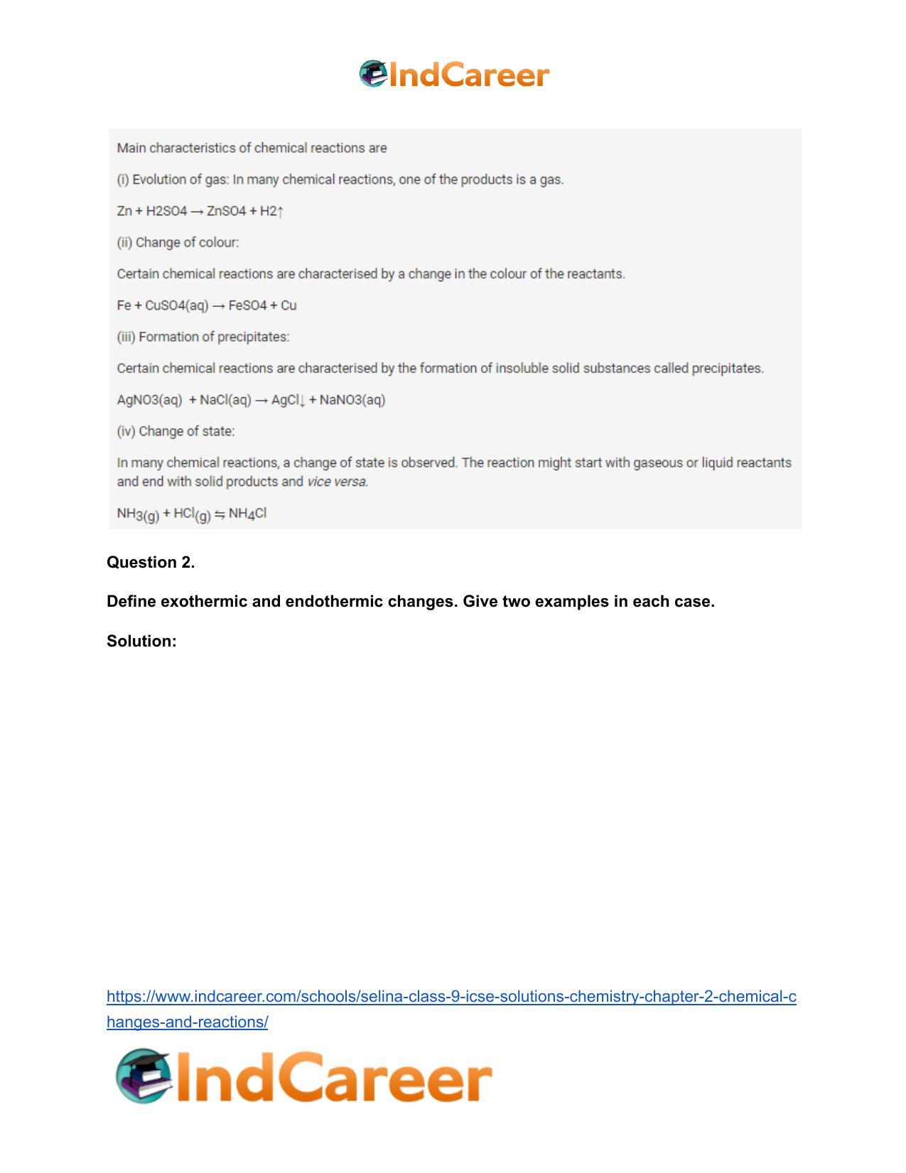 Selina Class 9 ICSE Solutions Chemistry : Chapter 2- Chemical Changes and Reactions - Page 13