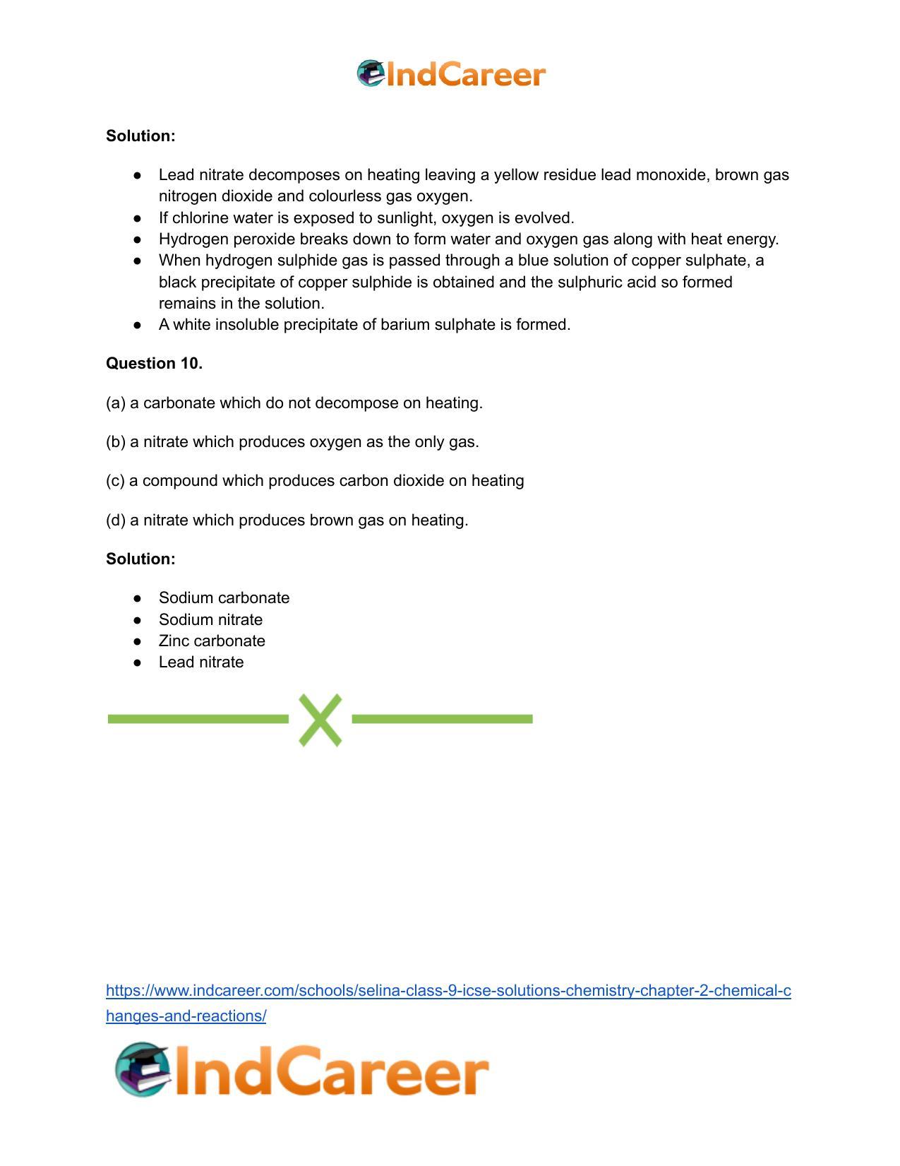 Selina Class 9 ICSE Solutions Chemistry : Chapter 2- Chemical Changes and Reactions - Page 18