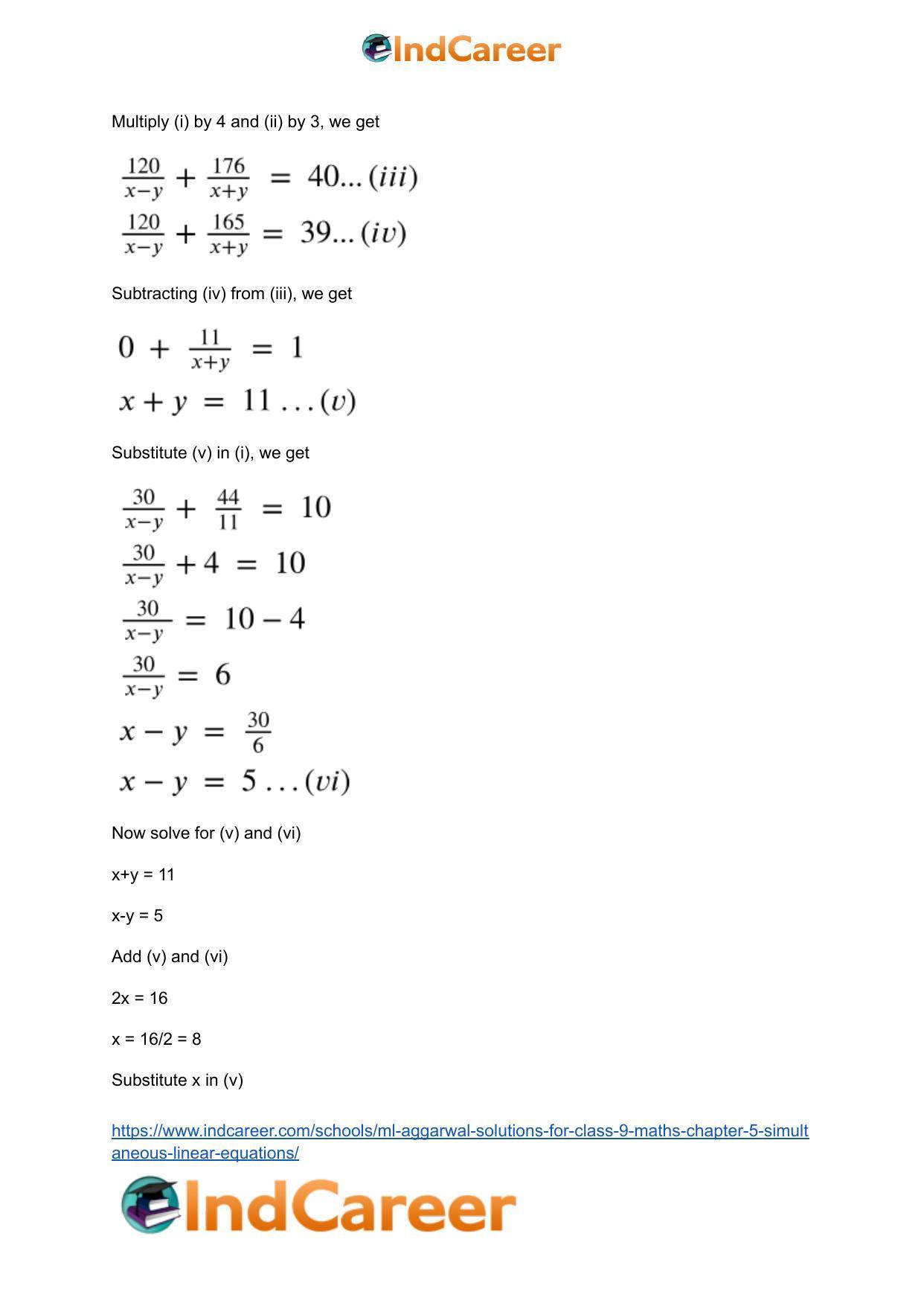 ML Aggarwal Solutions for Class 9 Maths Chapter 5- Simultaneous Linear Equations - Page 56