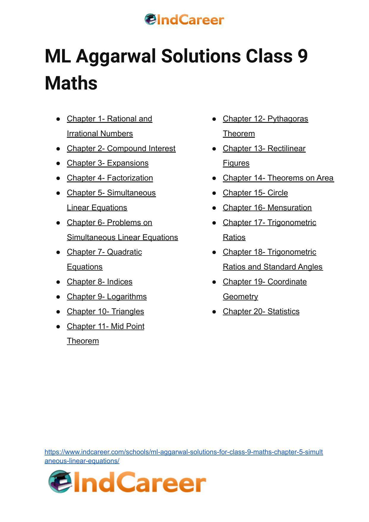 ML Aggarwal Solutions for Class 9 Maths Chapter 5- Simultaneous Linear Equations - Page 64