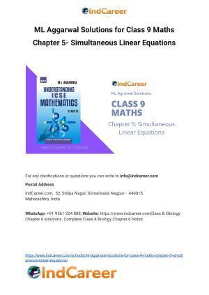 ML Aggarwal Solutions for Class 9 Maths Chapter 5- Simultaneous Linear Equations