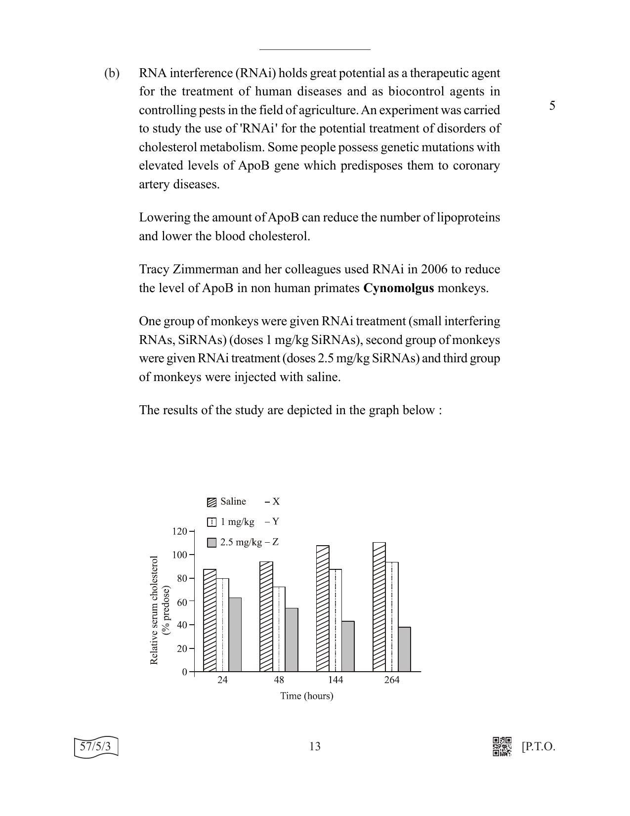CBSE Class 12 57-5-3 Biology 2022 Question Paper - Page 13