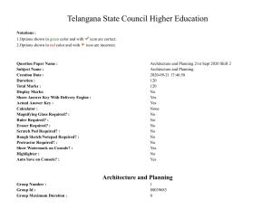 TS PGECET 2020: Architecture and Planning Question Papers