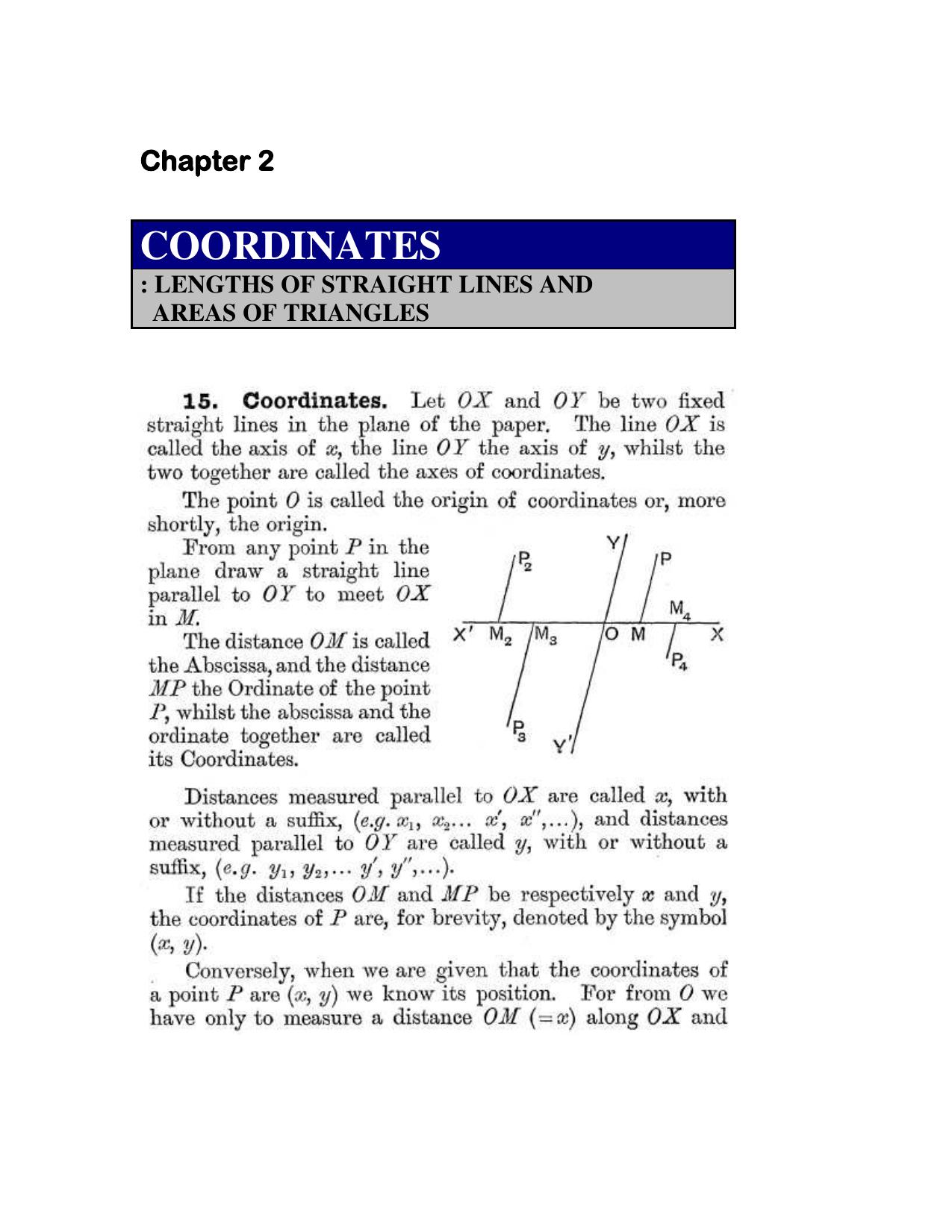 Chapter 2: Coordinates - SL Loney Solutions: The Elements of Coordinate Geometry - Page 1