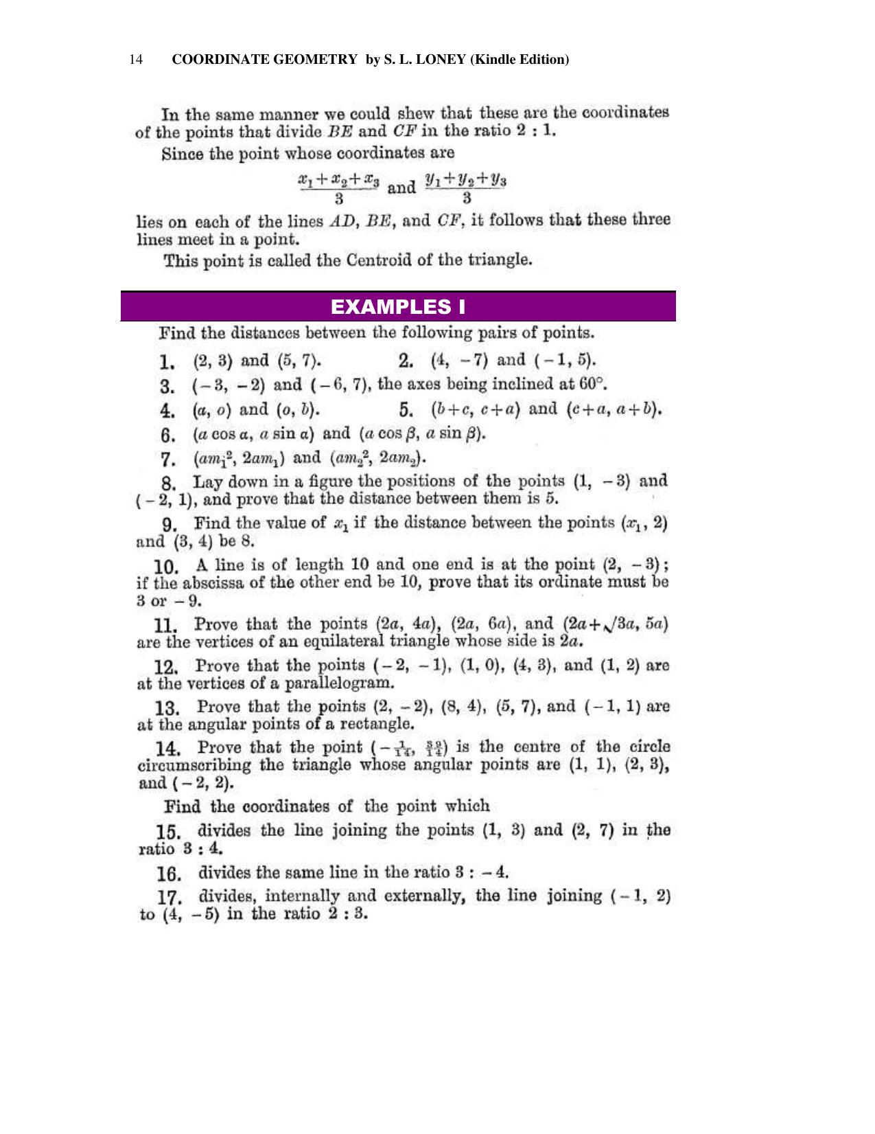Chapter 2: Coordinates - SL Loney Solutions: The Elements of Coordinate Geometry - Page 7