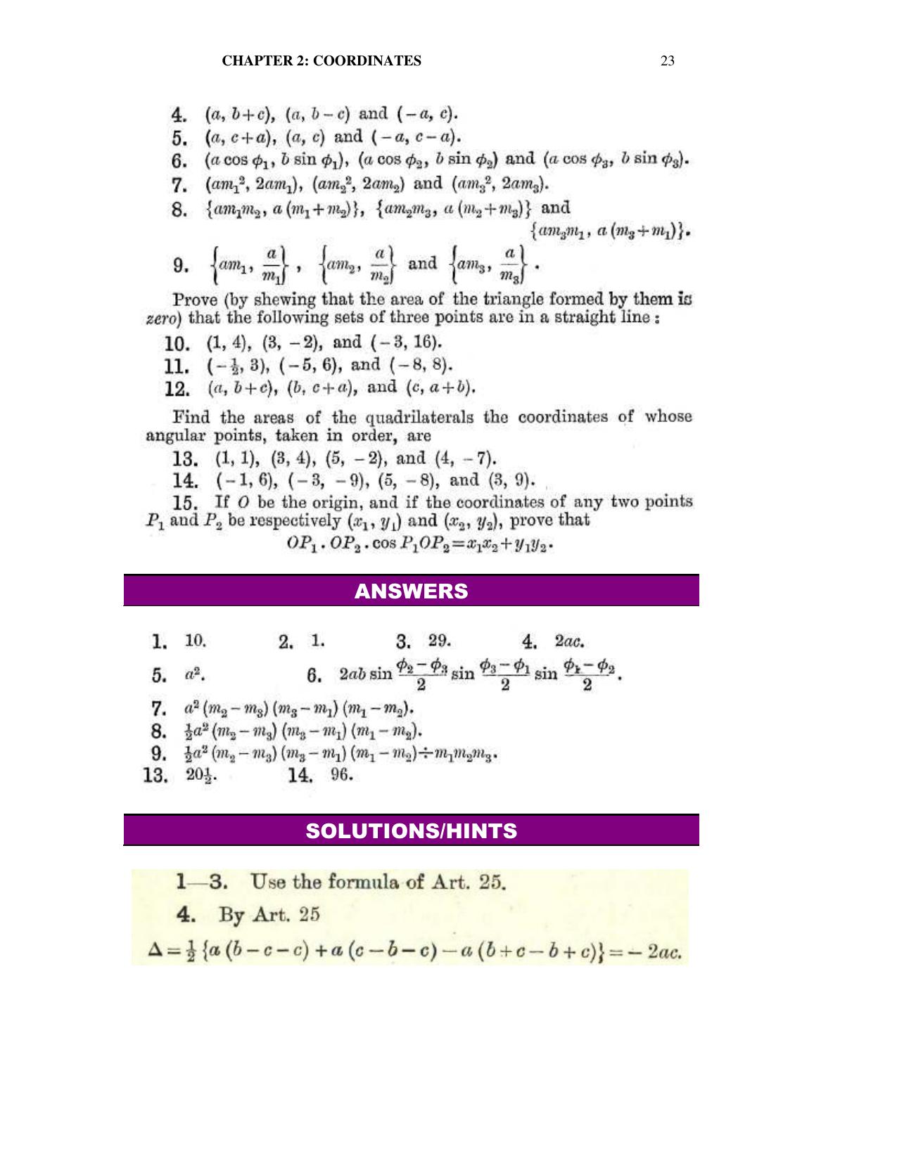 Chapter 2: Coordinates - SL Loney Solutions: The Elements of Coordinate Geometry - Page 16