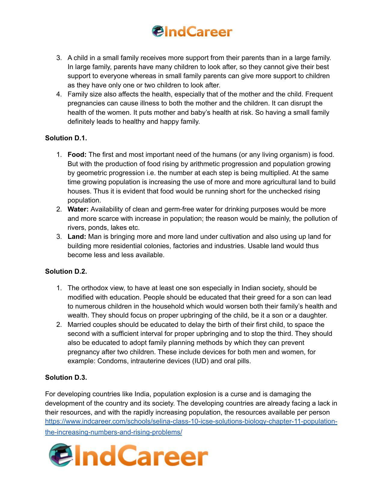 Selina Class 10 ICSE Solutions Biology : Chapter 11- Population- The Increasing Numbers and Rising Problems - Page 7