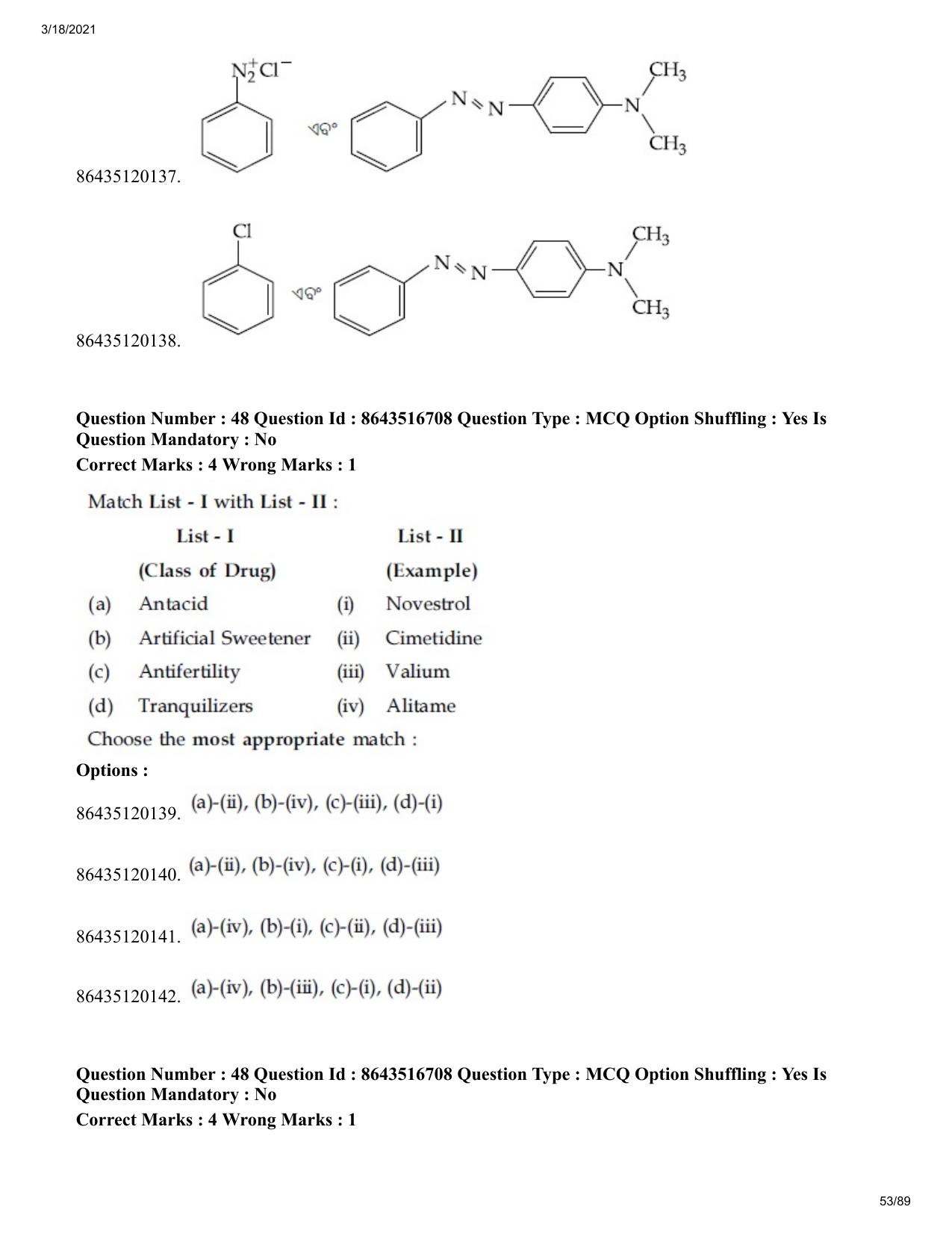 JEE Mains 2021: BTech EO (Shift 1) 18-03-2021 Question Paper - Page 53