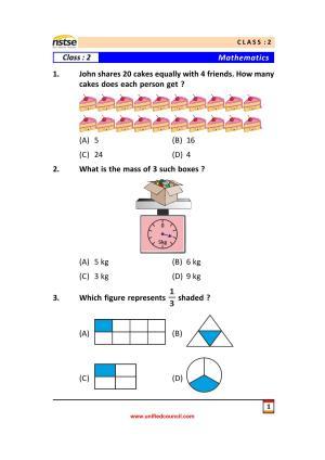 2023 Class 2 NSTSE Sample Question Papers