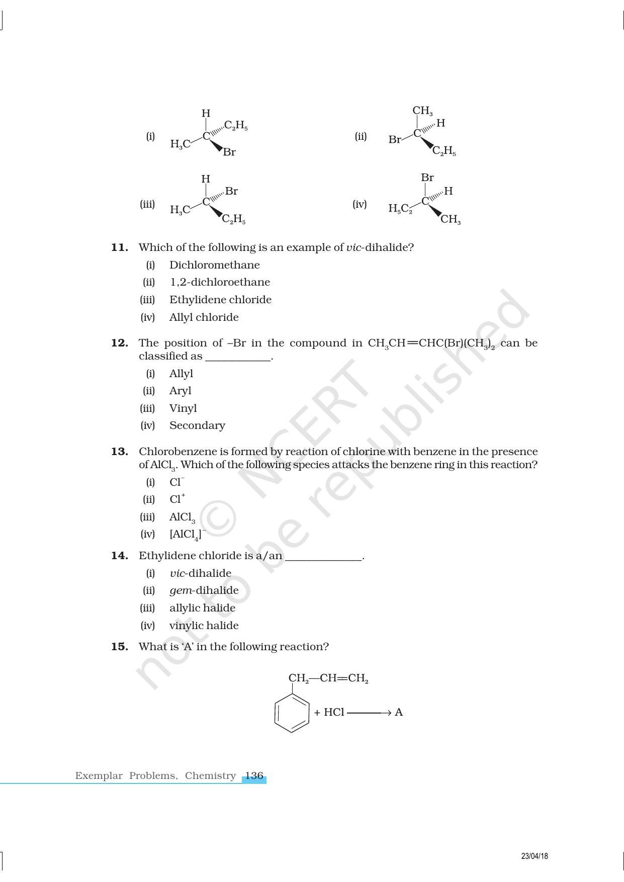 NCERT Exemplar Class 12: Chemistry - Haloalkanes and Haloarenes - Page 4