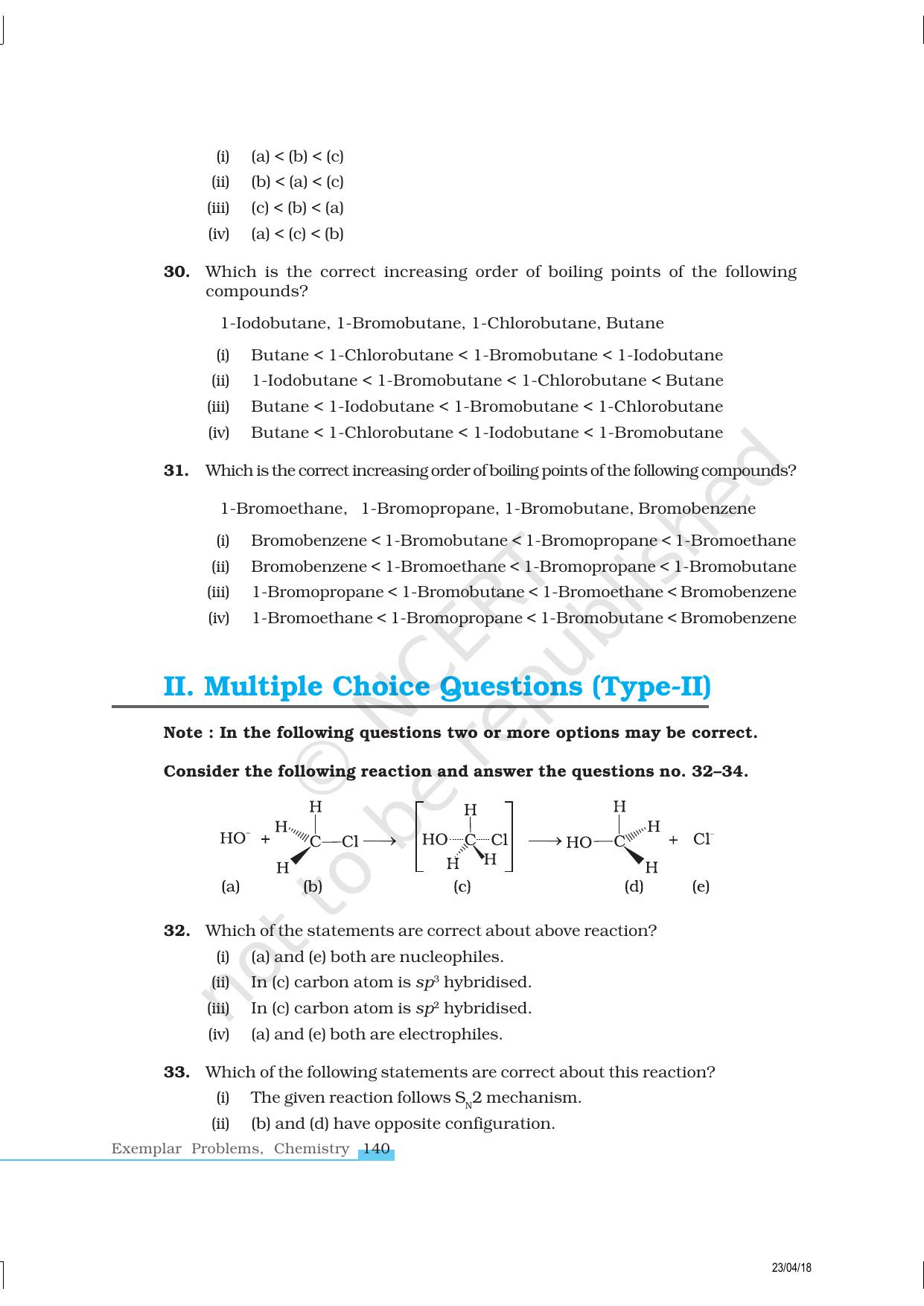 NCERT Exemplar Class 12: Chemistry - Haloalkanes and Haloarenes - Page 8