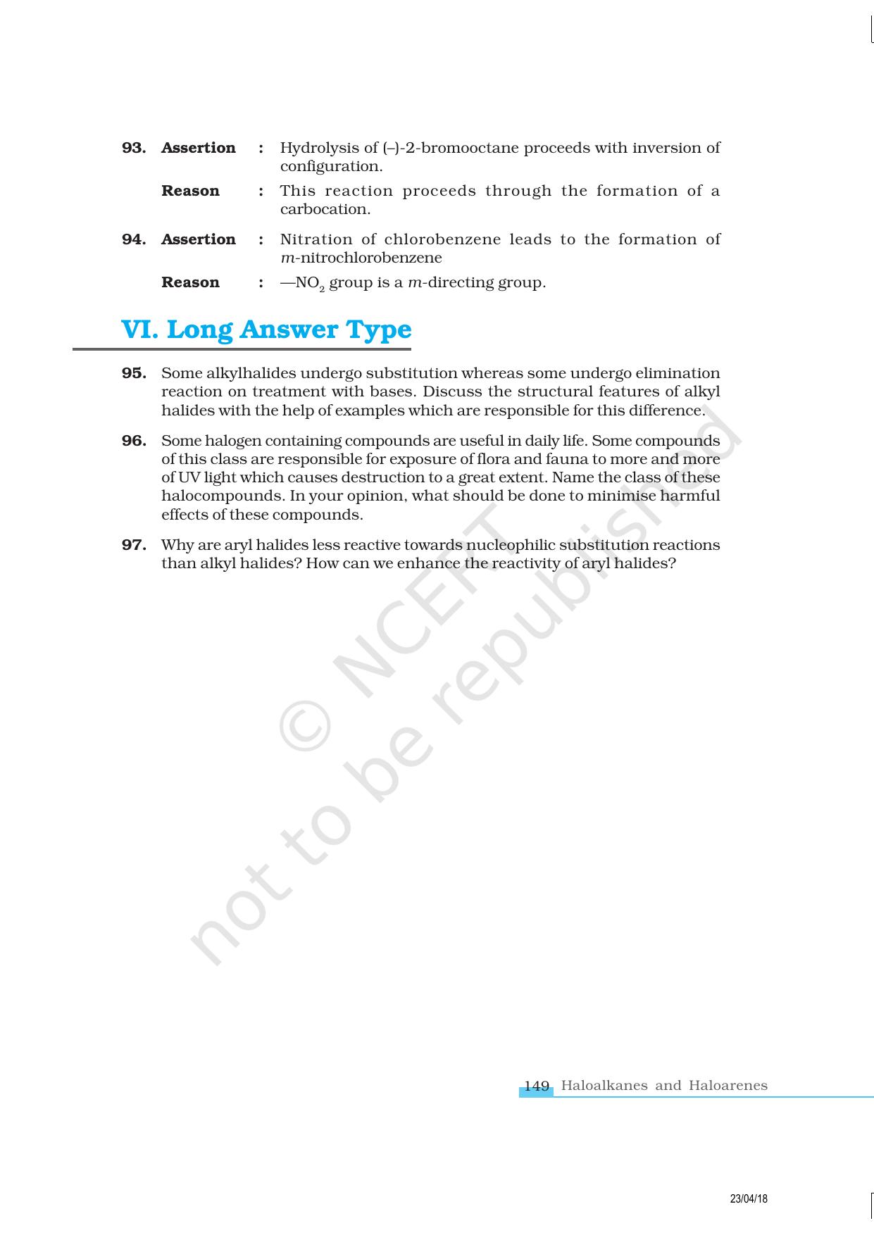 NCERT Exemplar Class 12: Chemistry - Haloalkanes and Haloarenes - Page 17
