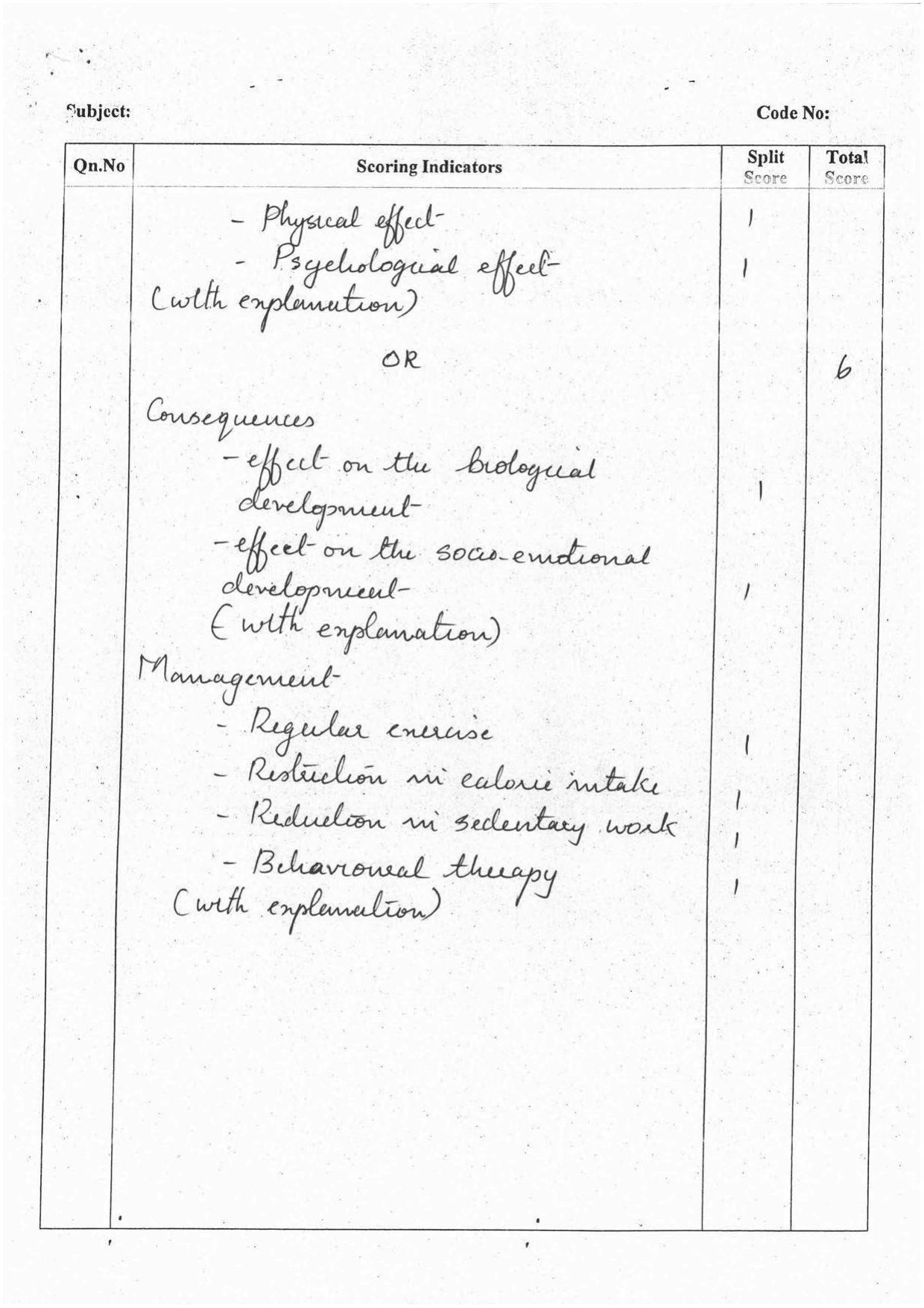 Kerala Plus One 2016 Home Science Answer Key - Page 6