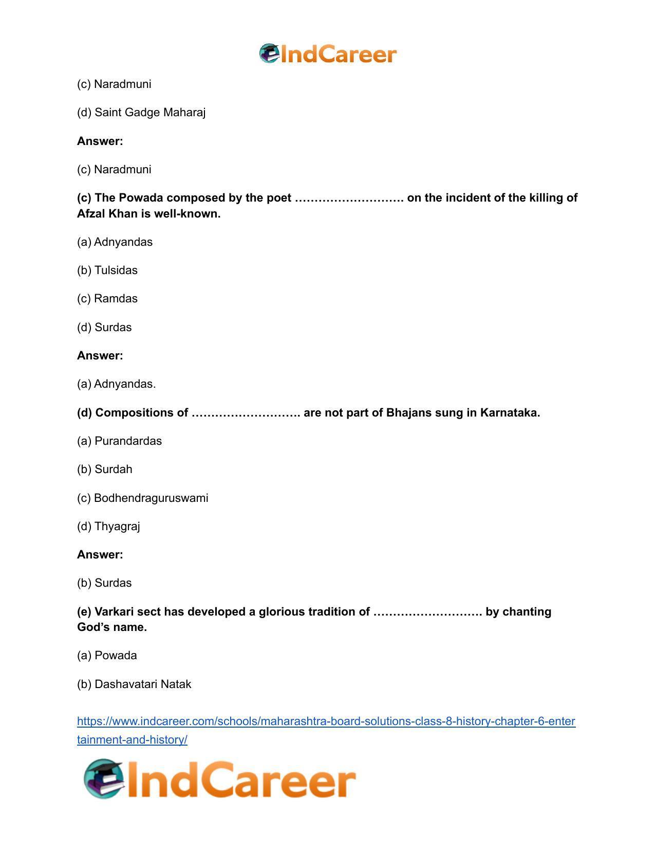 Maharashtra Board Solutions Class 8-History: Chapter 6- Entertainment and History - Page 8