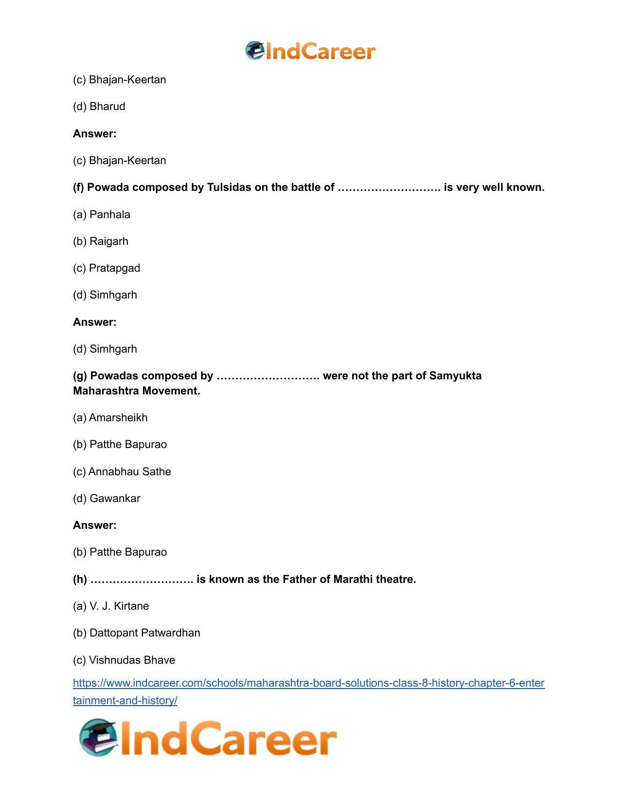 Maharashtra Board Solutions Class 8-History: Chapter 6- Entertainment and History - Page 9