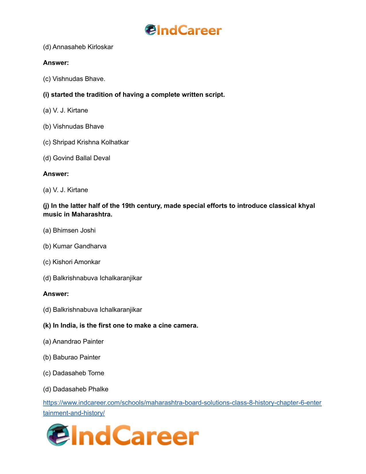 Maharashtra Board Solutions Class 8-History: Chapter 6- Entertainment and History - Page 10