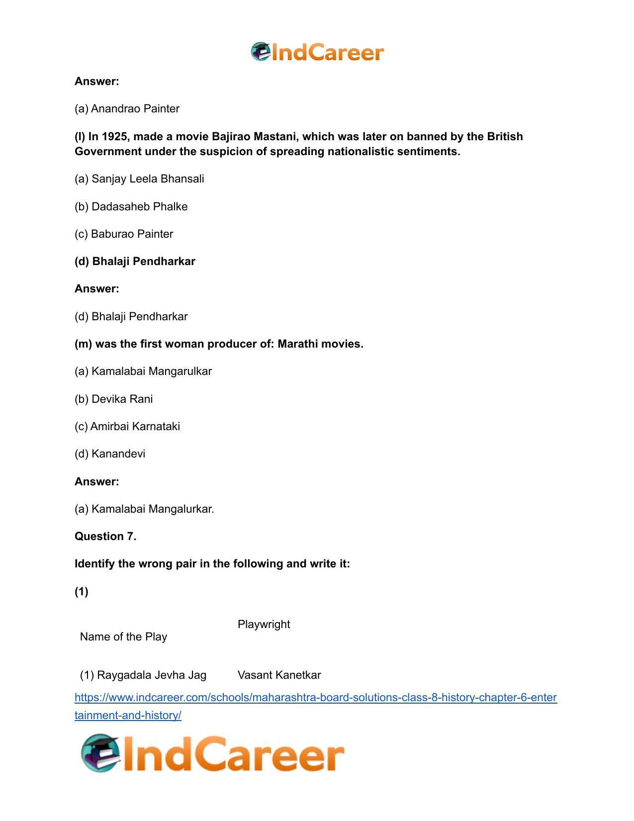 Maharashtra Board Solutions Class 8-History: Chapter 6- Entertainment and History - Page 11