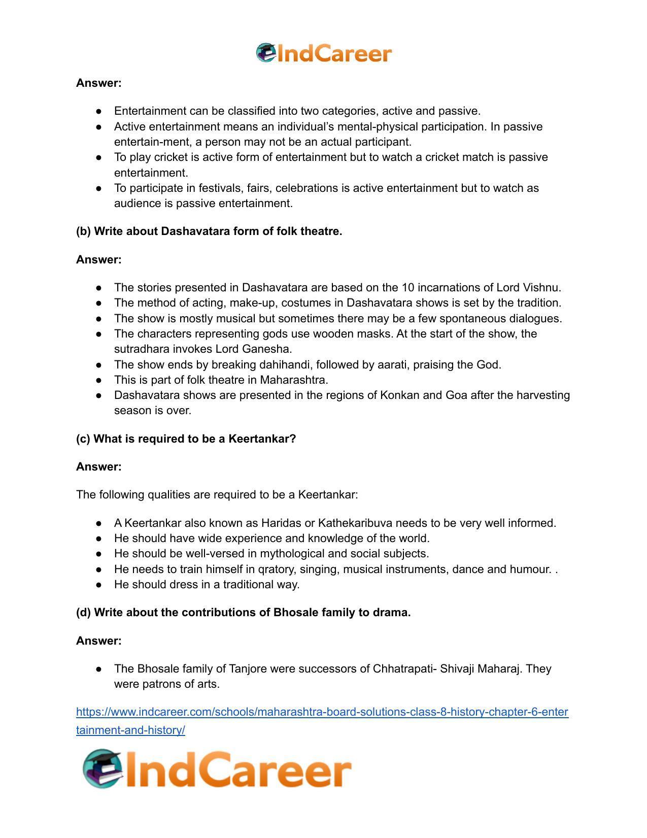 Maharashtra Board Solutions Class 8-History: Chapter 6- Entertainment and History - Page 23
