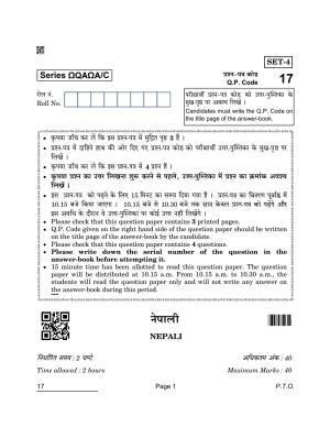 CBSE Class 10 17 Nepali 2022 Compartment Question Paper