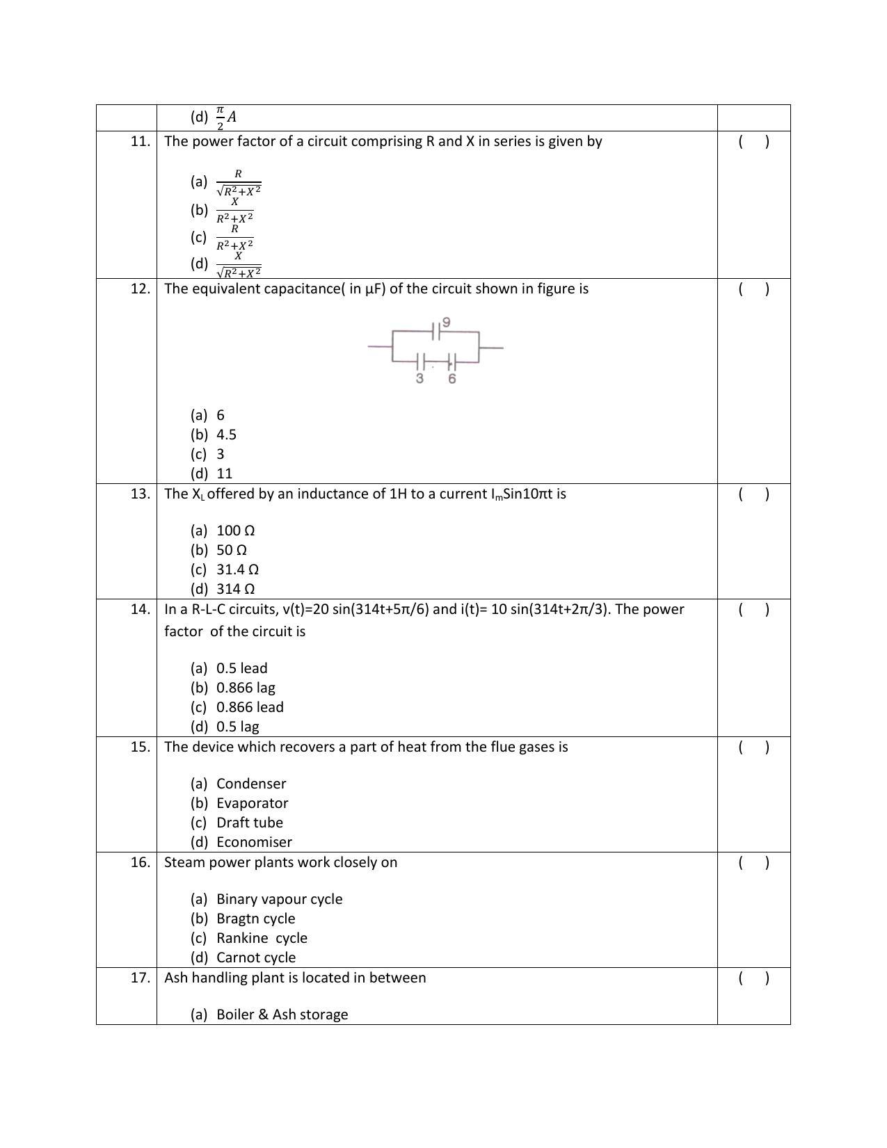 OJEE 2014 LE Tech Question Paper - Page 12