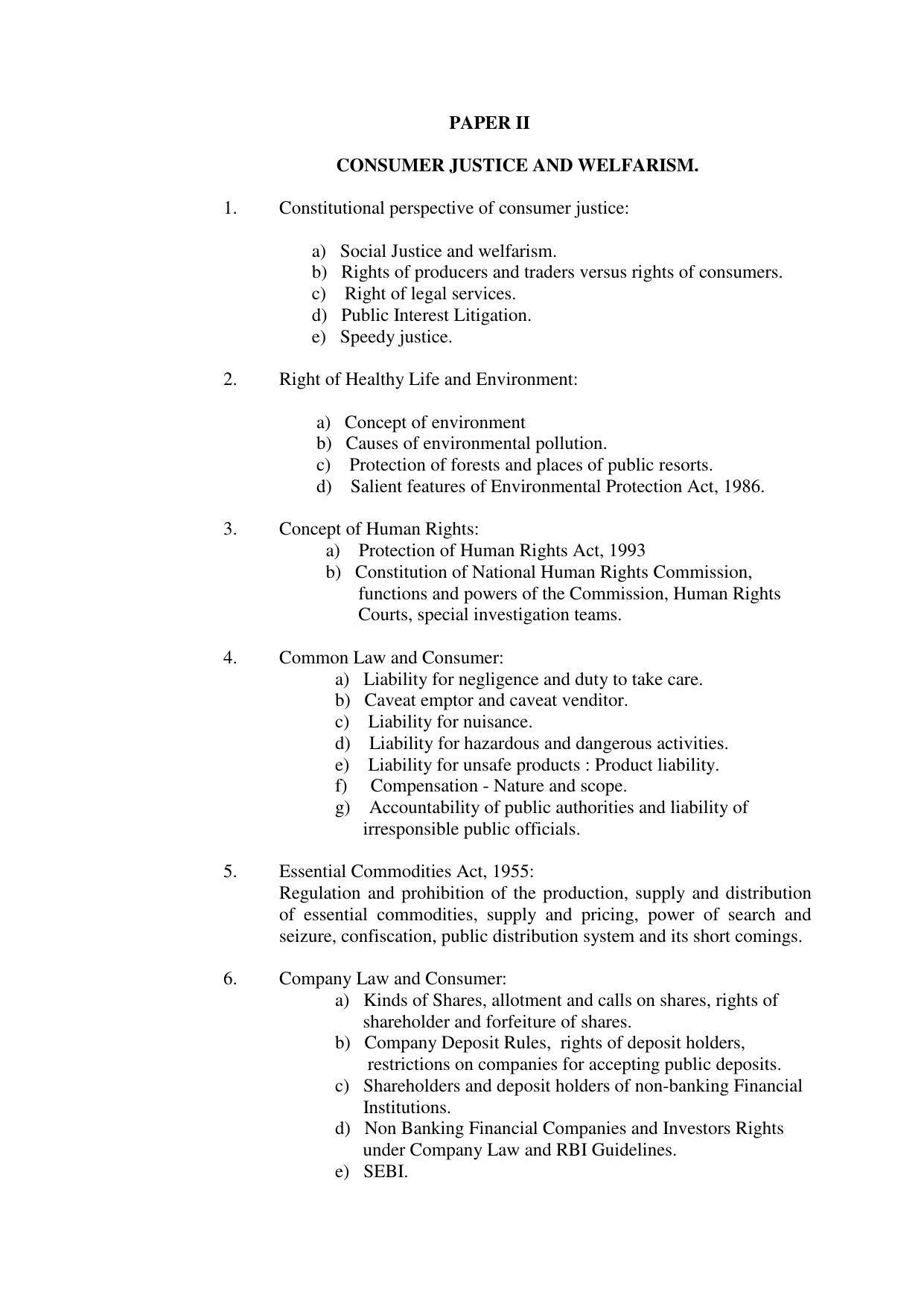 RTMNU Post Graduate Teaching Department of Law of POST GRADUATE DIPLOMA IN COSUMER LAW (PGDCL) (POST GRADUATE DIPLOMA IN LAWS) Syllabus. - Page 4