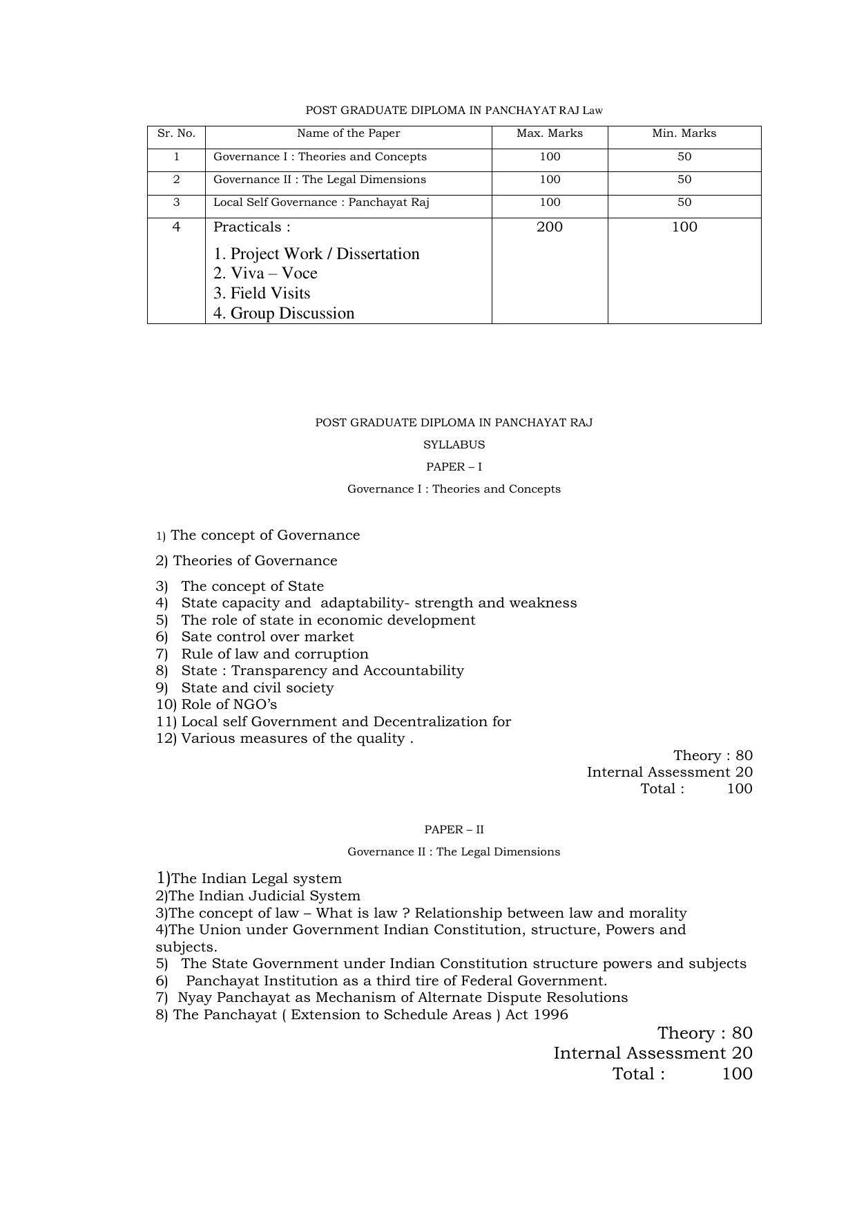 RTMNU Post Graduate Teaching Department of Law of POST GRADUATE DIPLOMA IN COSUMER LAW (PGDCL) (POST GRADUATE DIPLOMA IN LAWS) Syllabus. - Page 44