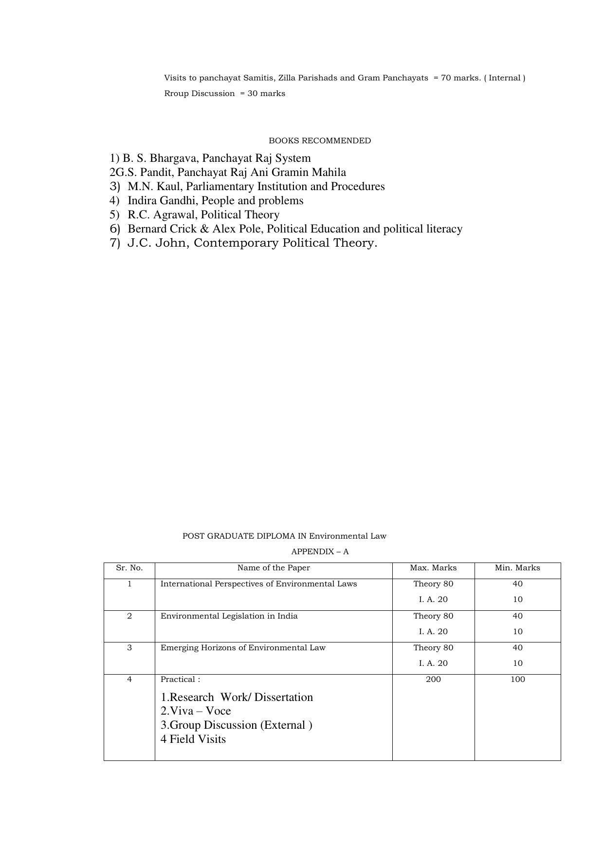 RTMNU Post Graduate Teaching Department of Law of POST GRADUATE DIPLOMA IN COSUMER LAW (PGDCL) (POST GRADUATE DIPLOMA IN LAWS) Syllabus. - Page 46