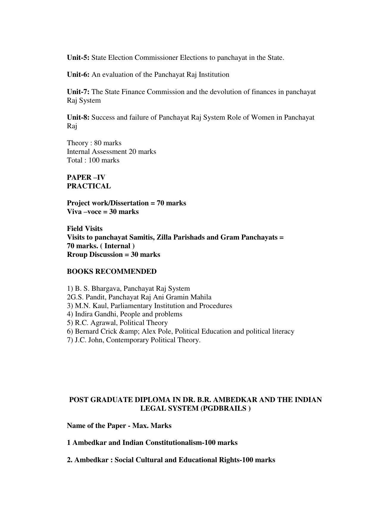 RTMNU Post Graduate Teaching Department of Law of POST GRADUATE DIPLOMA IN COSUMER LAW (PGDCL) (POST GRADUATE DIPLOMA IN LAWS) Syllabus. - Page 101