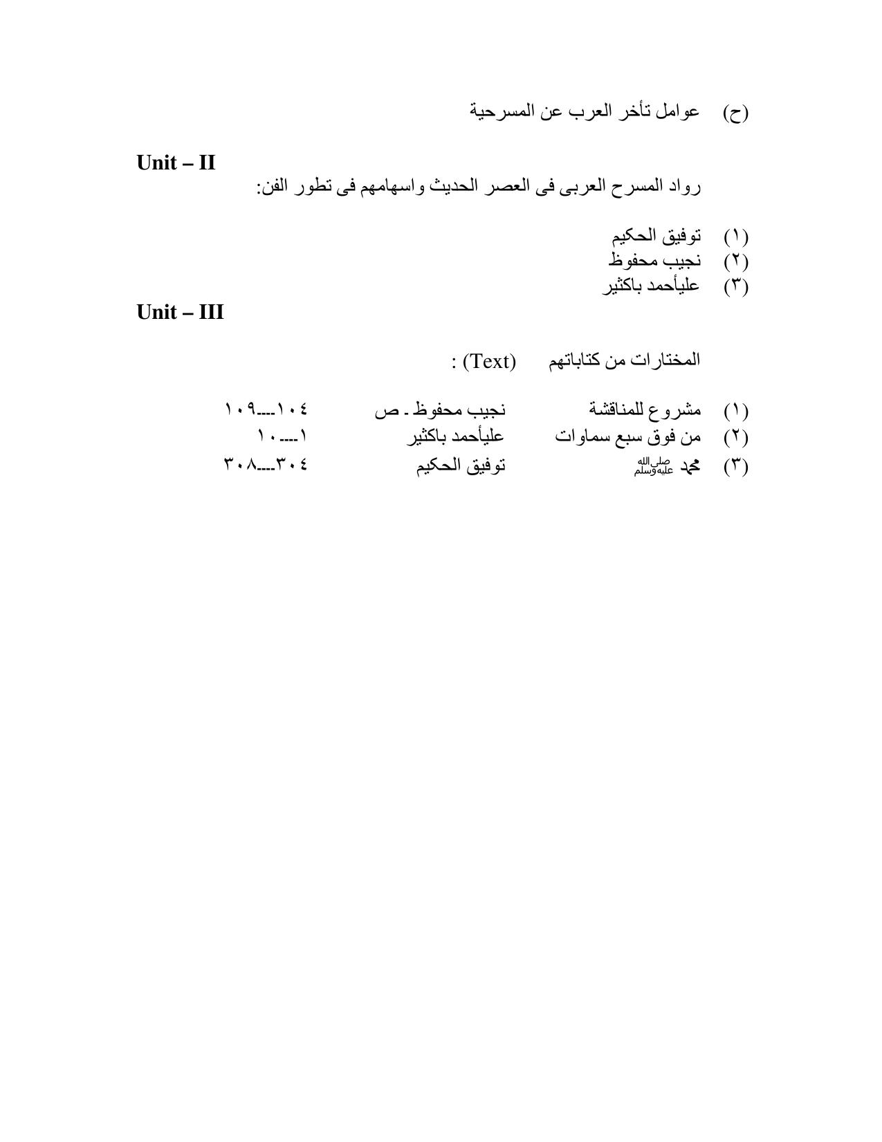AMU Entrance Exam: AMU Entrance Exam: M.A. Arabic Syllabus - Page 46