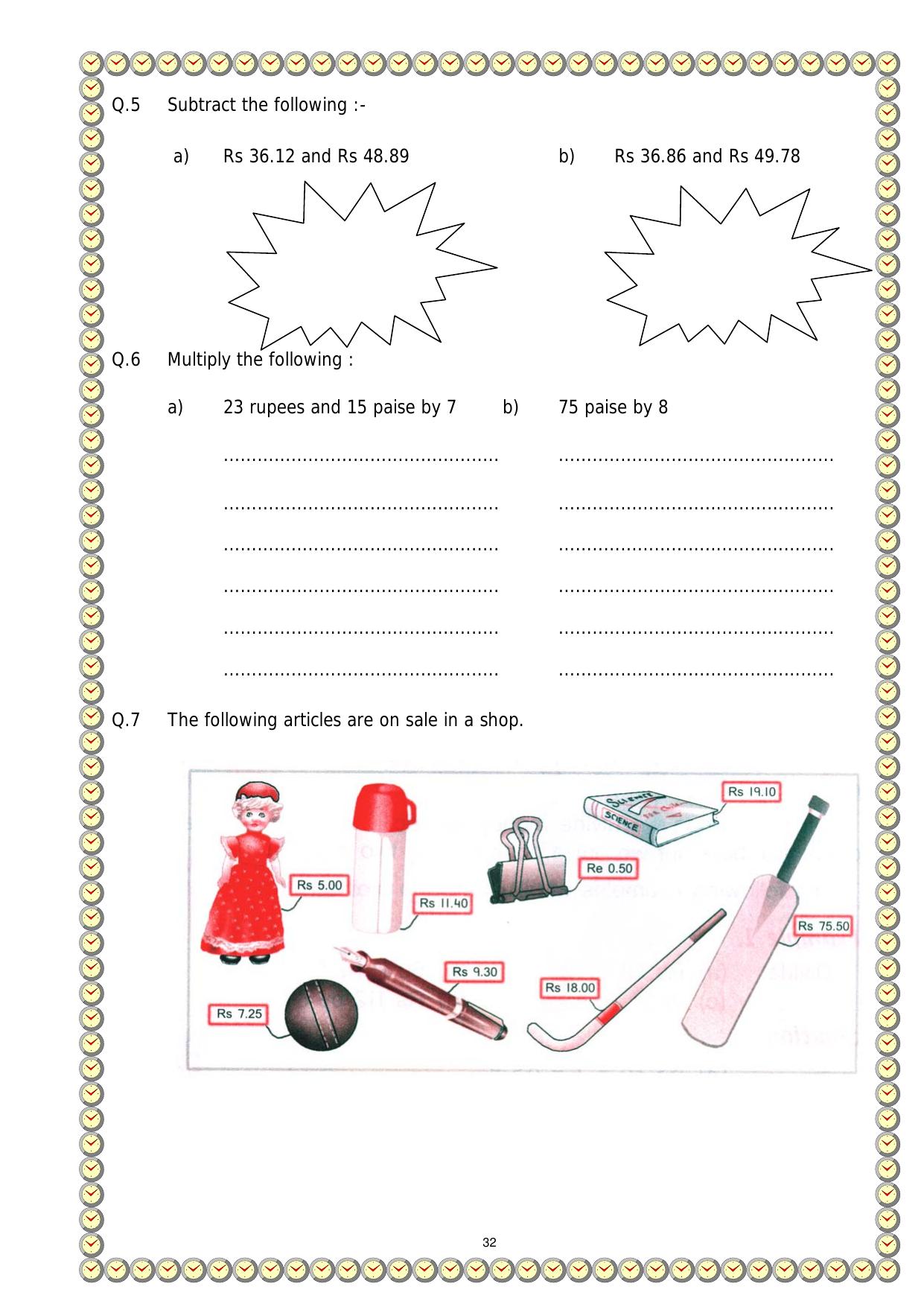 Worksheet for Class 1 Maths Assignment 10 - Page 2