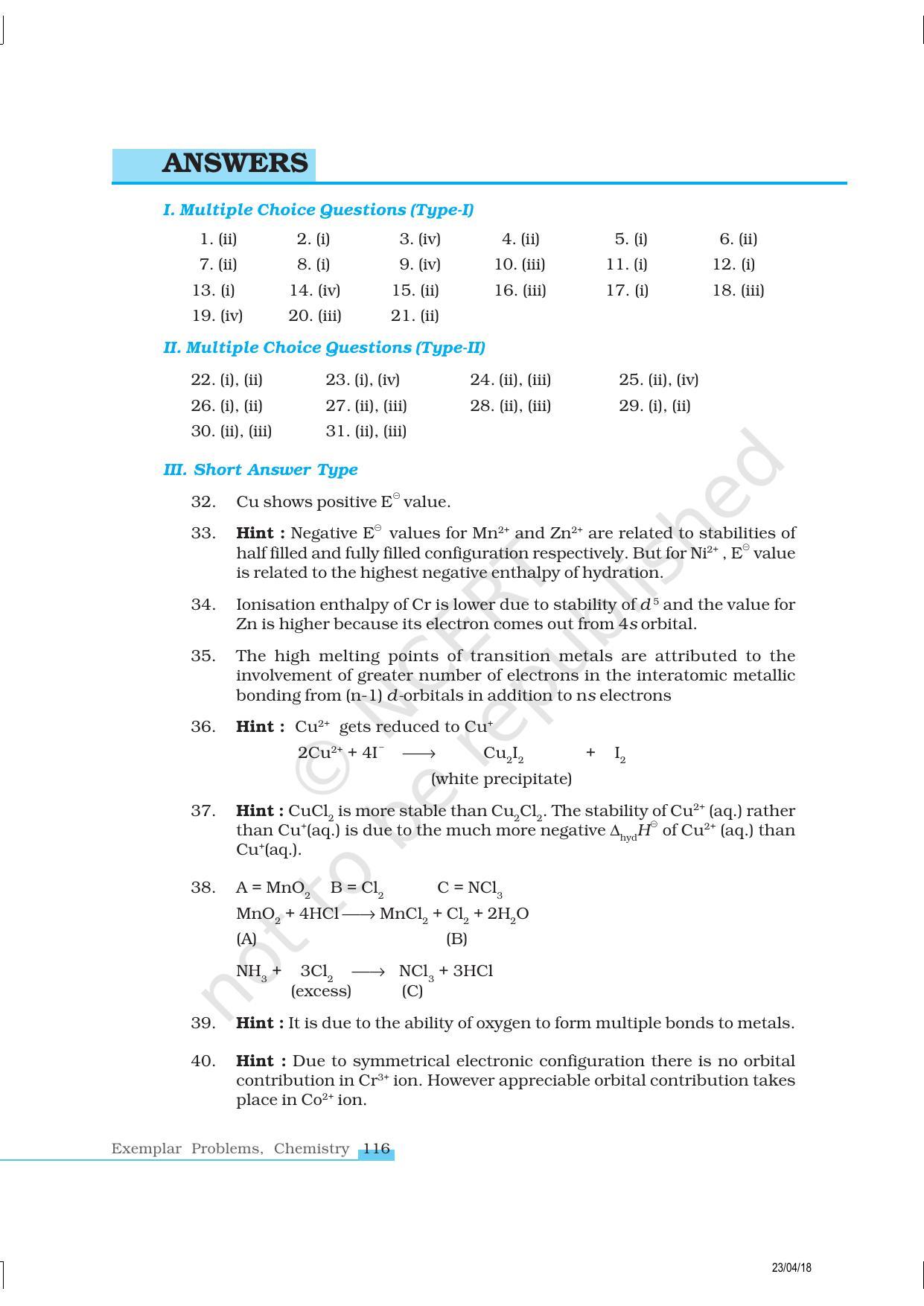 NCERT Exemplar Book for Class 12 Chemistry: Chapter 8 The d- and f- Block Elements - Page 12