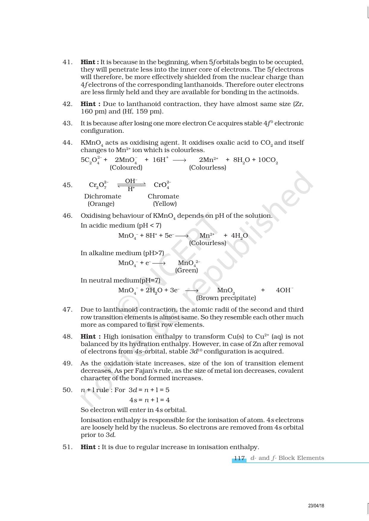 NCERT Exemplar Book for Class 12 Chemistry: Chapter 8 The d- and f- Block Elements - Page 13